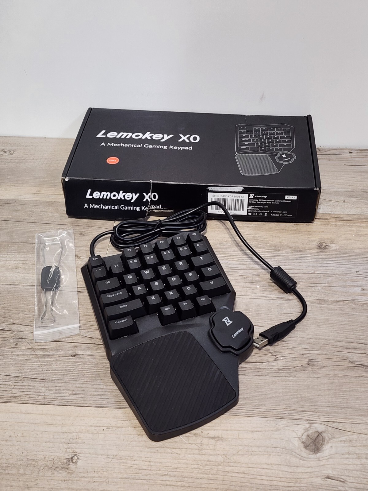 X0 One Handed Gaming Keypad Keyboard, 35 Keys Backlit Wired Red Switches