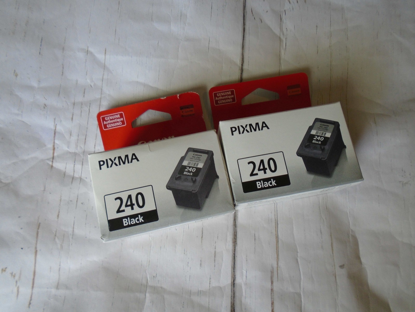 TWO New Sealed Authentic CANON Pixma 240 Black Ink Printer Fine Cartridge
