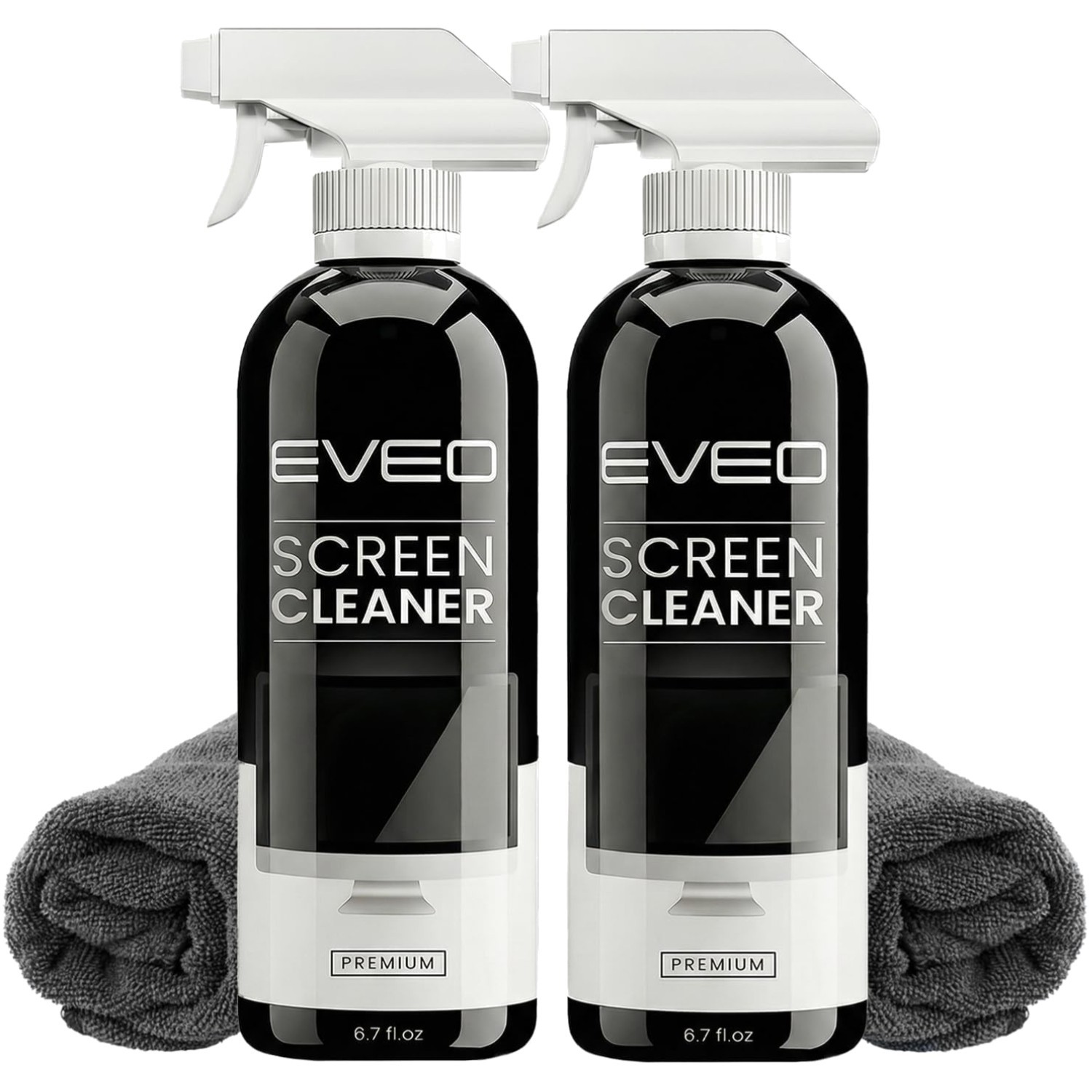 Gentle Screen Cleaner Spray Set with Microfiber Cloths for Electronics - 2 Pack