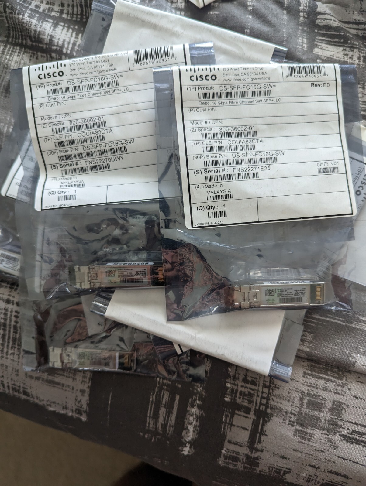 NEW Sealed Cisco DS-SFP-FC16G-SW with Hologram 16G Fibre Channel SFP 