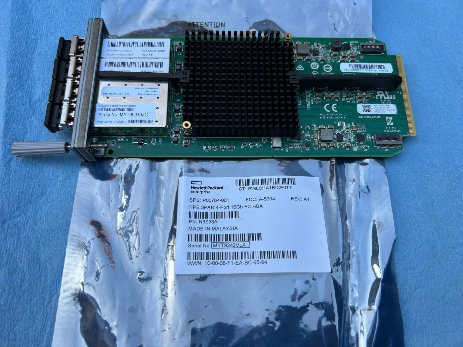 HPE Primera 600 4-port 16Gb Fibre Channel Host Bus Adapter N9Z38A P00764-001