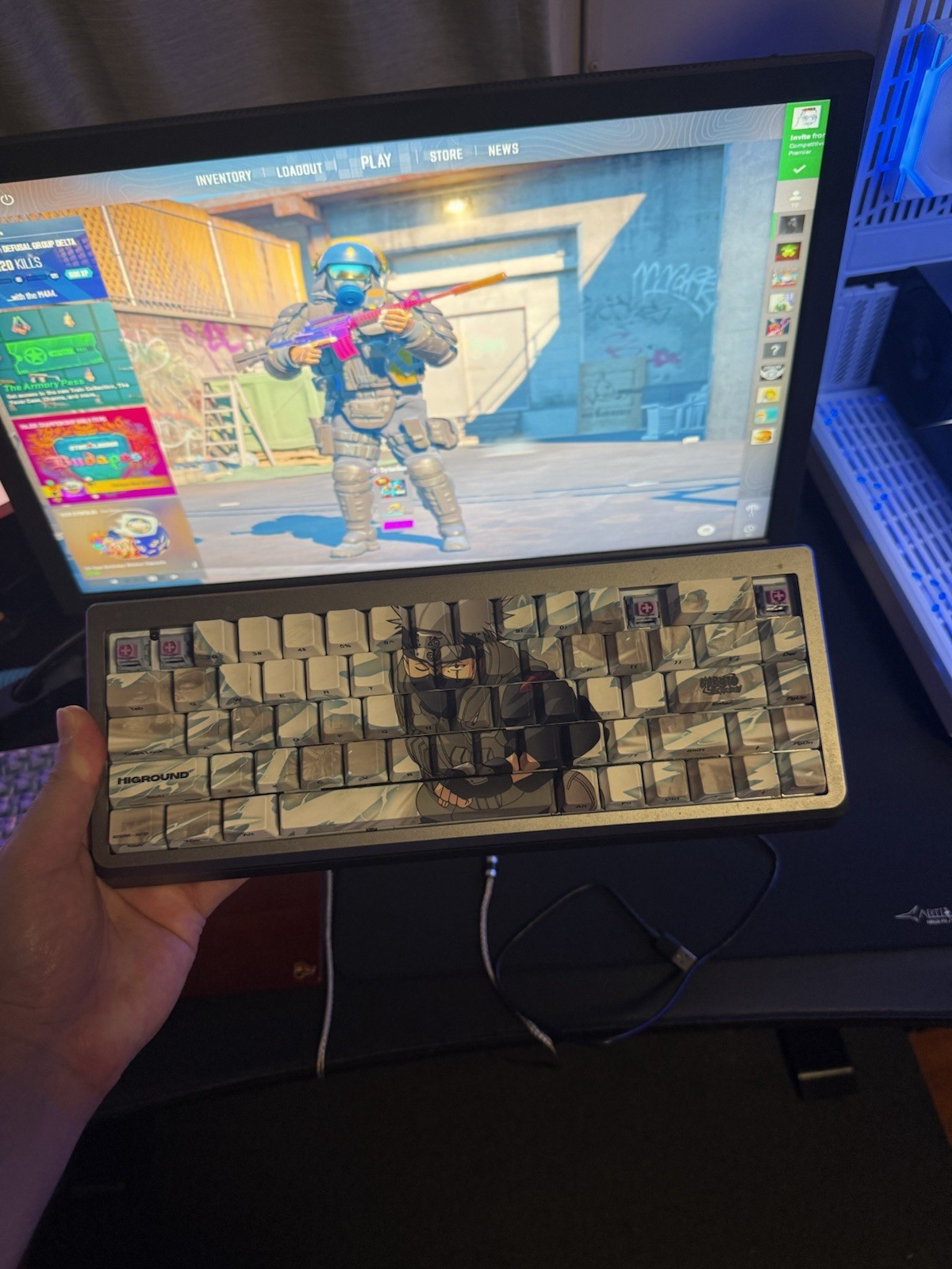 Naruto x Higround SUMMIT 65 Gaming Keyboard - Custom Kakashi Barely Used