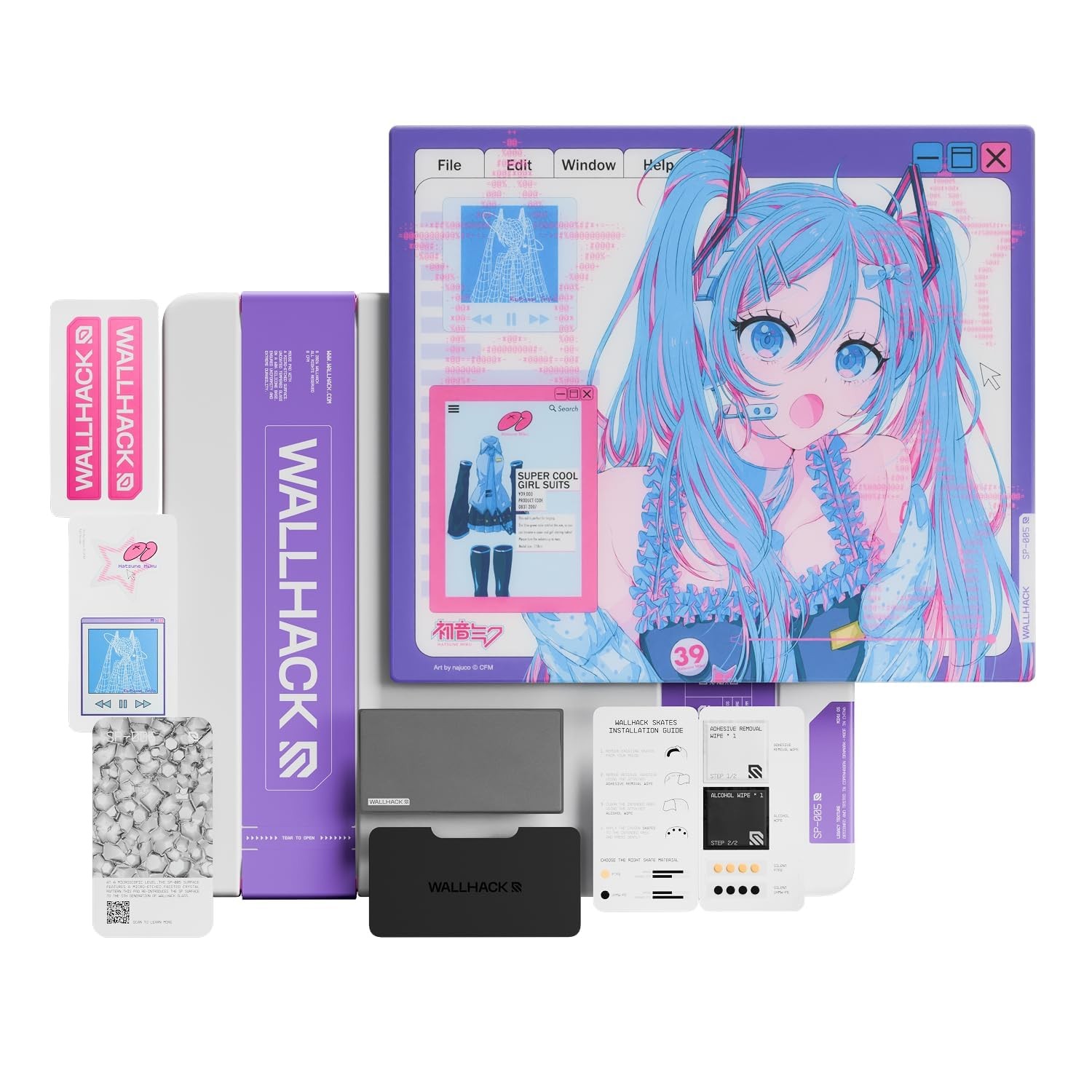 Wallhack x Hatsune Miku SP-005 Glass Gaming Mousepad Large Japan