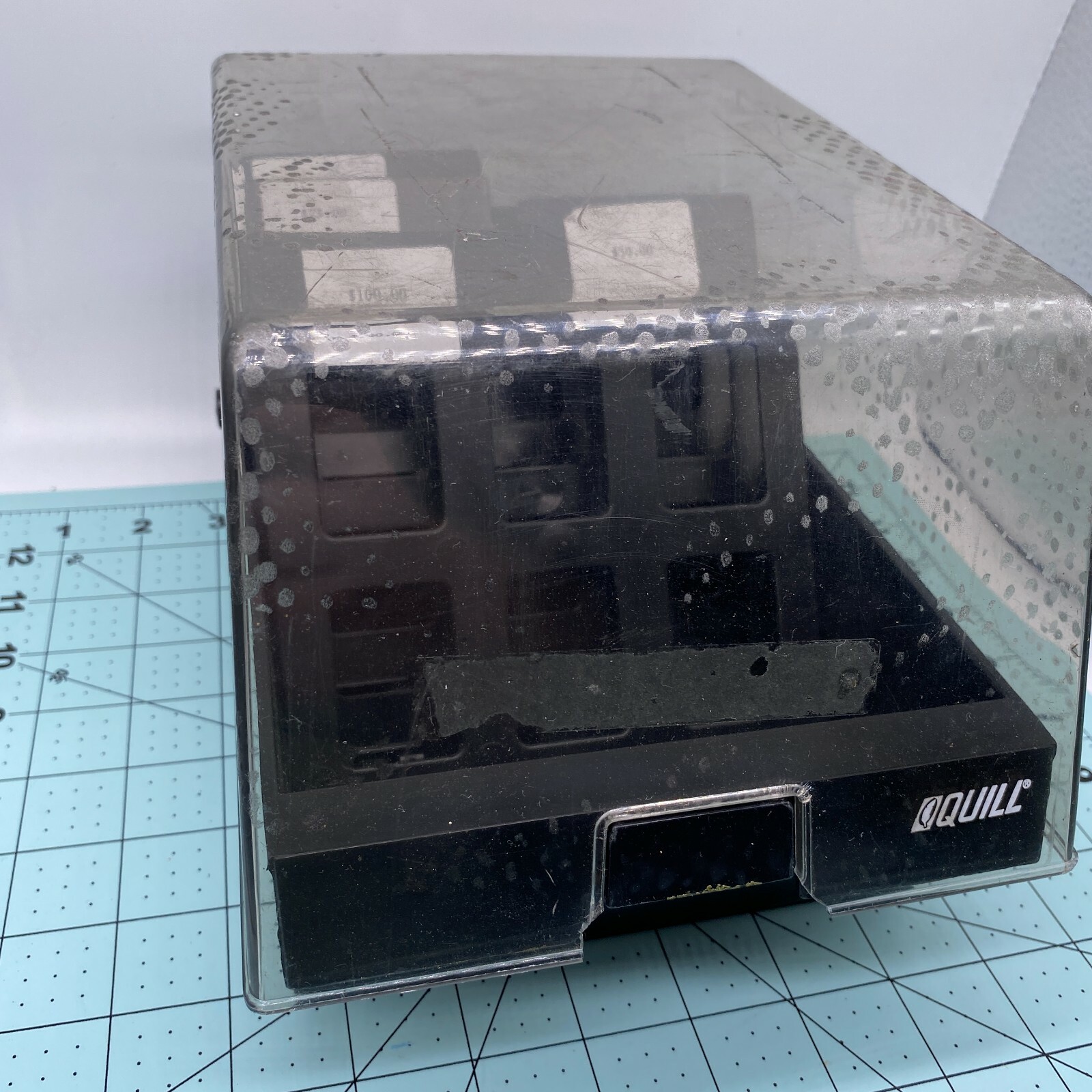 Quill 3.5" Floppy Disk Plastic Storage Box Case Holder - VGC -Vintage Black
