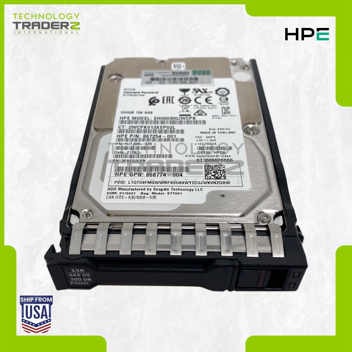 P28028-B21 HPE 300GB 15K SAS 12Gbps 2.5” HDD 867254-001 868774-004 P30561-001