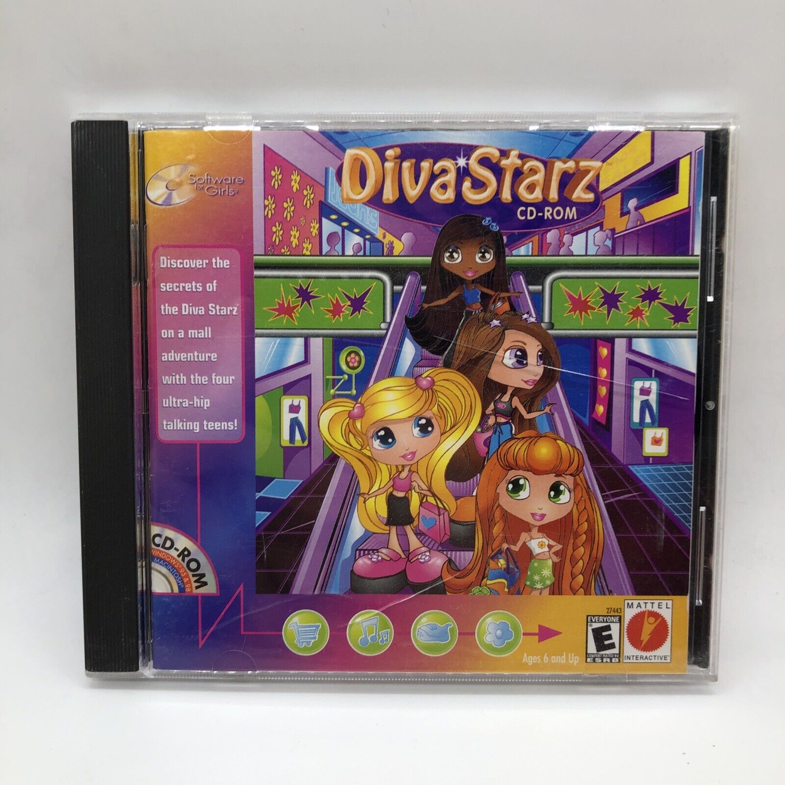 Diva Starz CD-Rom by Mattel Interactive WIN 95/98 & MAC ~ 2000