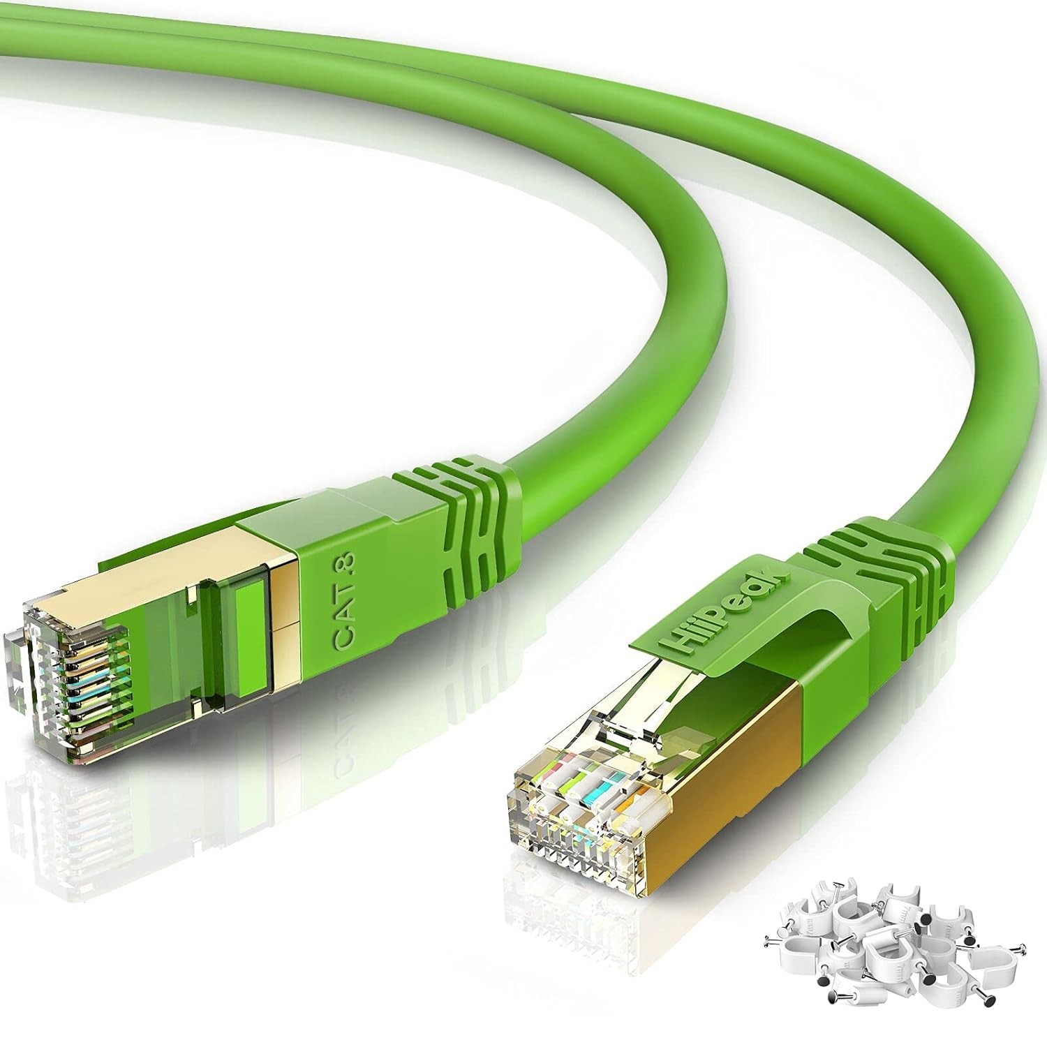 (2) Cat8 Ethernet Cable 6ft 40Gbps 2000MHz LAN Network Cord S/FTP Gold Plated
