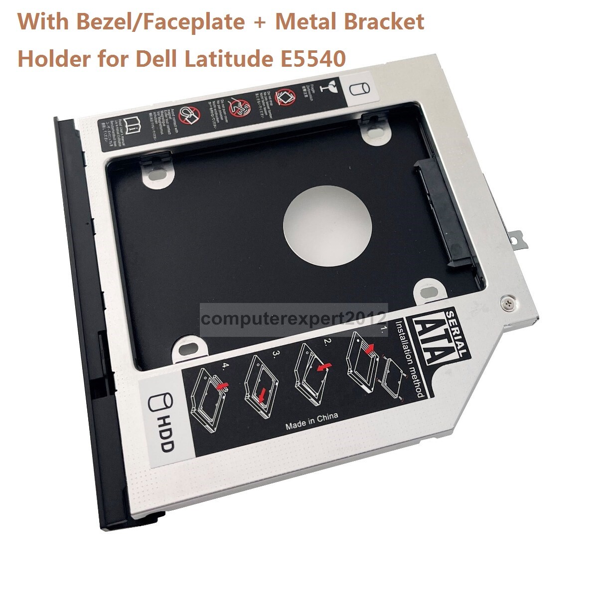 Bezel Cover 2nd Hard Drive HDD SSD Optical Frame Caddy for Dell Latitude E5540