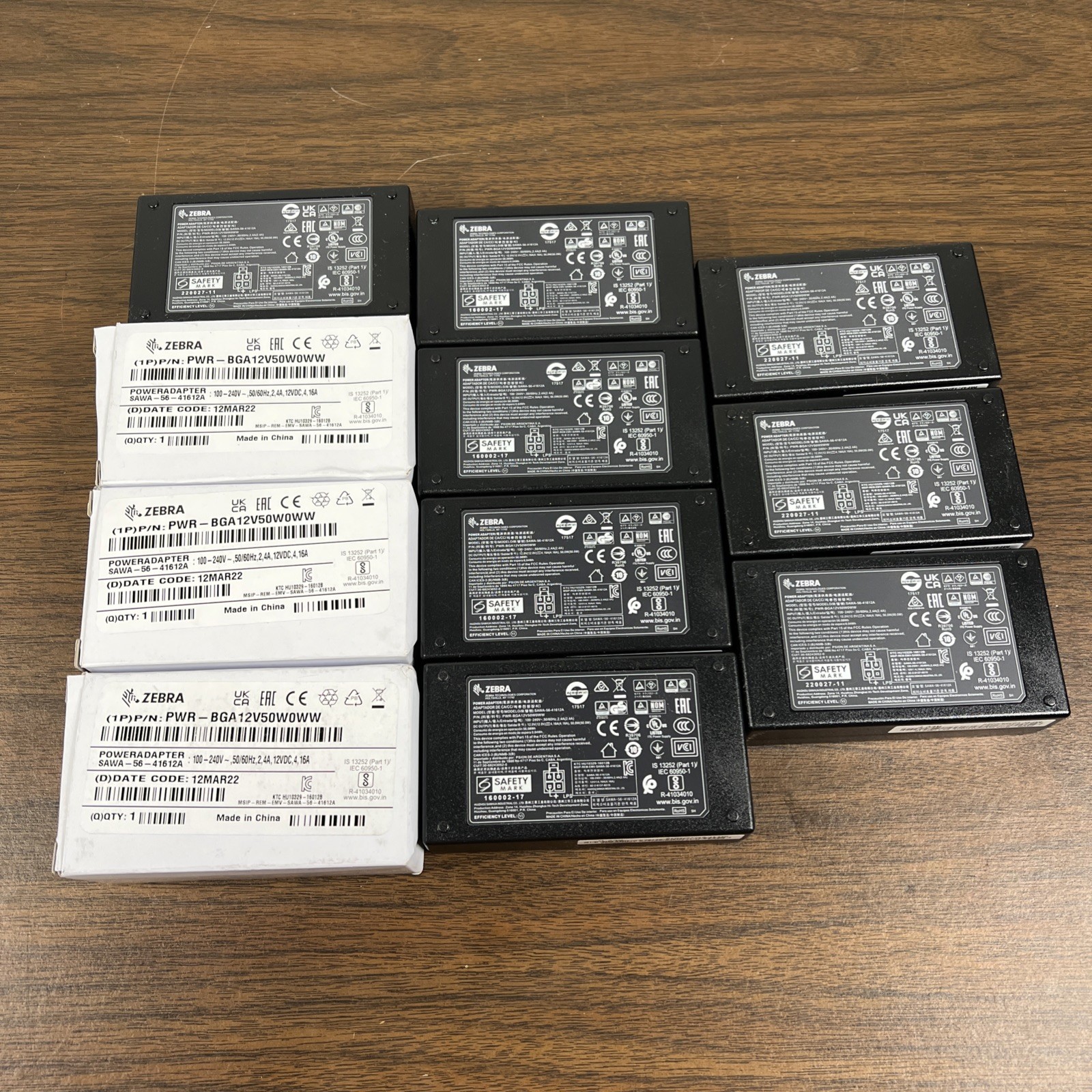 11 LOT - Genuine Zebra 12V 4.16A 50W AC Adapter PWR-BGA12V50W0WW SAWA-56-41612A