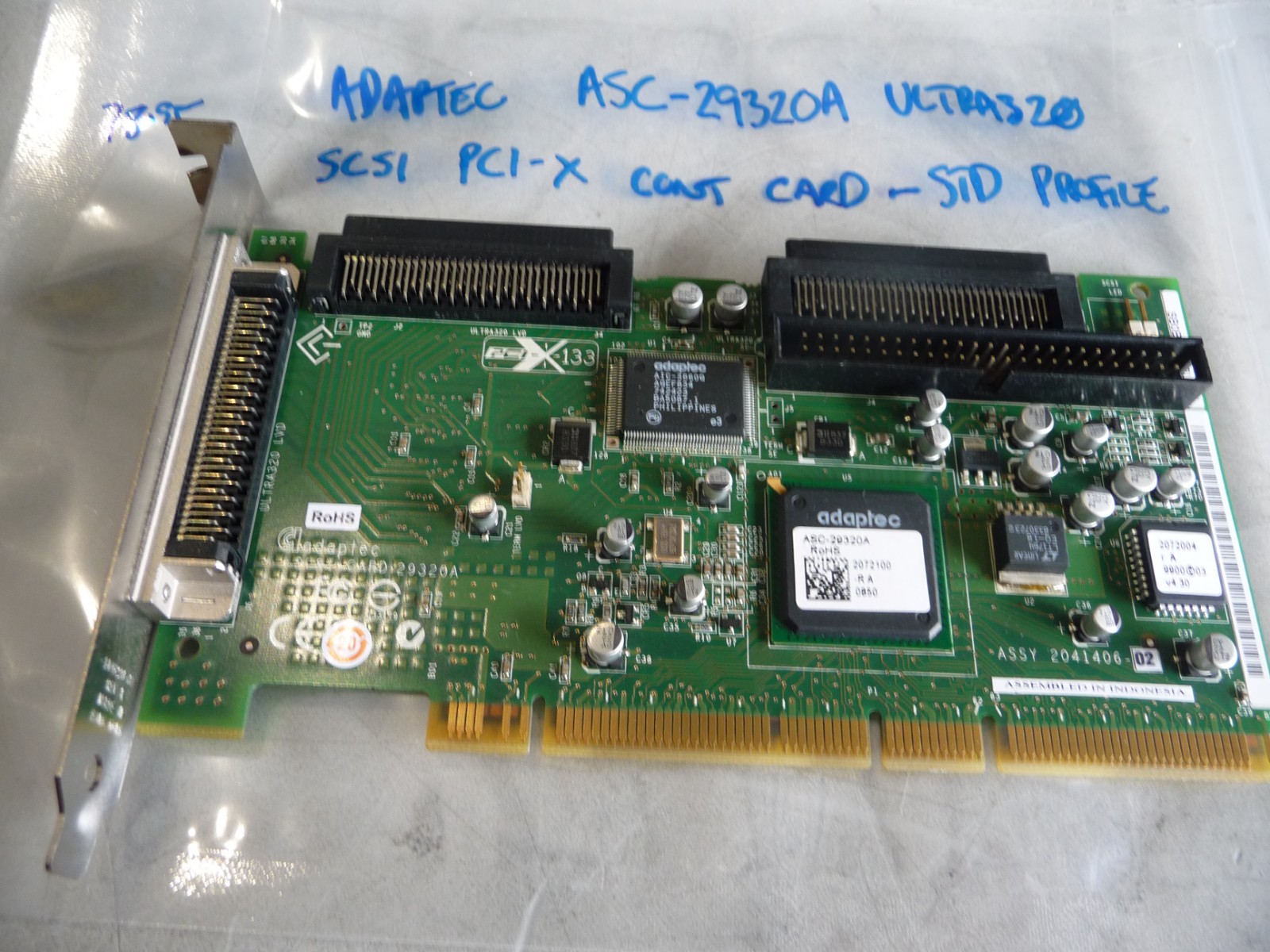 AU SELLER Adaptec ASC-29320A PCI-X  ULTRA320 SCSI CONT Card STD PROFILE -TESTED