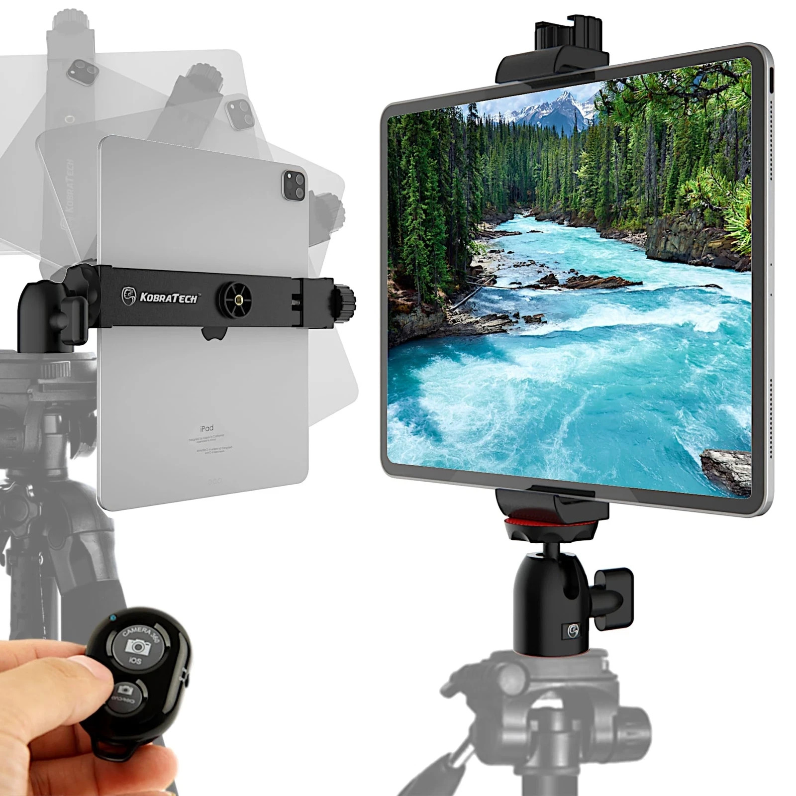 Ipad Tripod Mount Holder Fits Ipad Pro 12.9 Air Mini Tab And More | Includes Swi