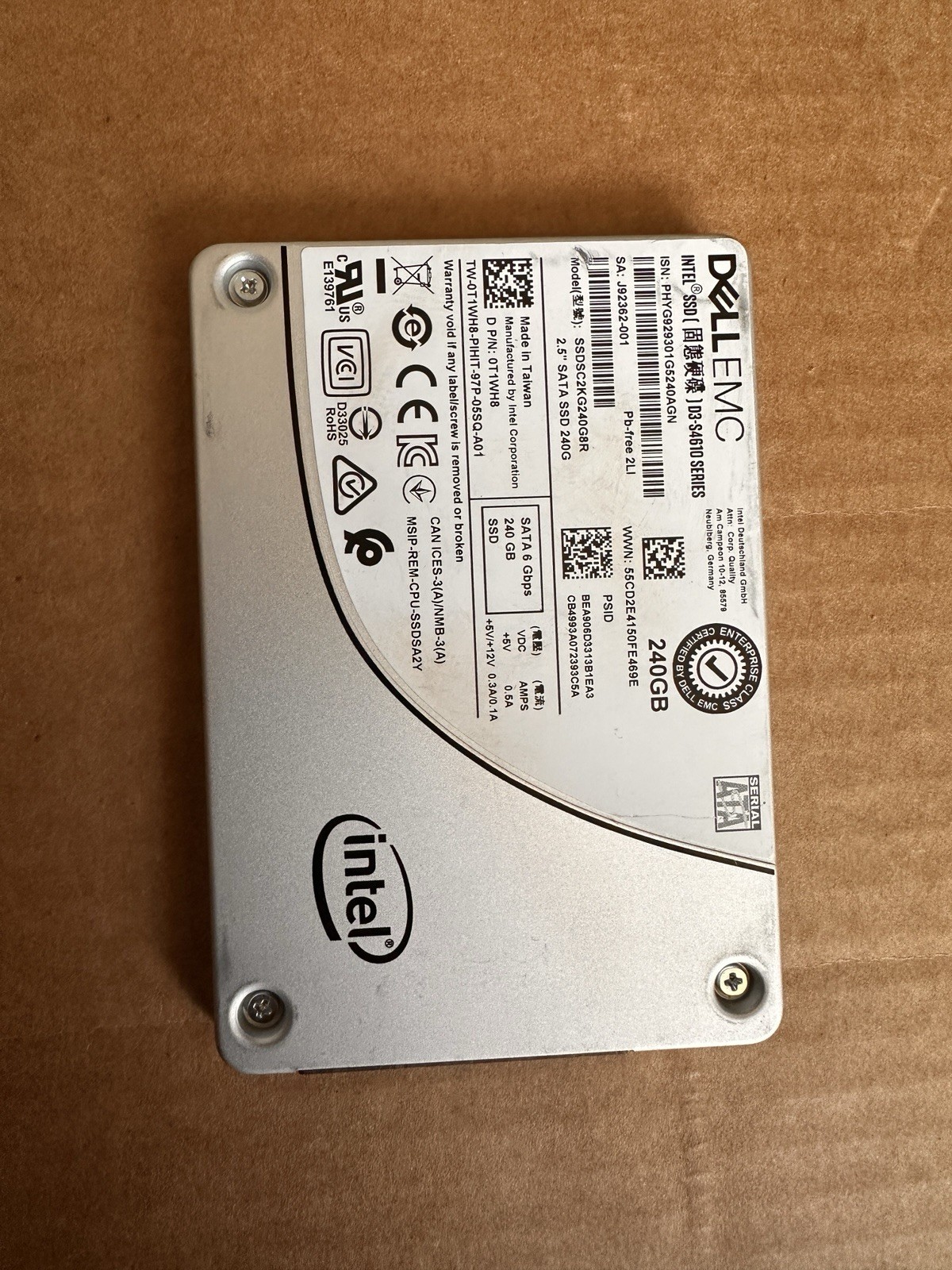 Dell EMC SSD 240GB D3-S4610 Intel