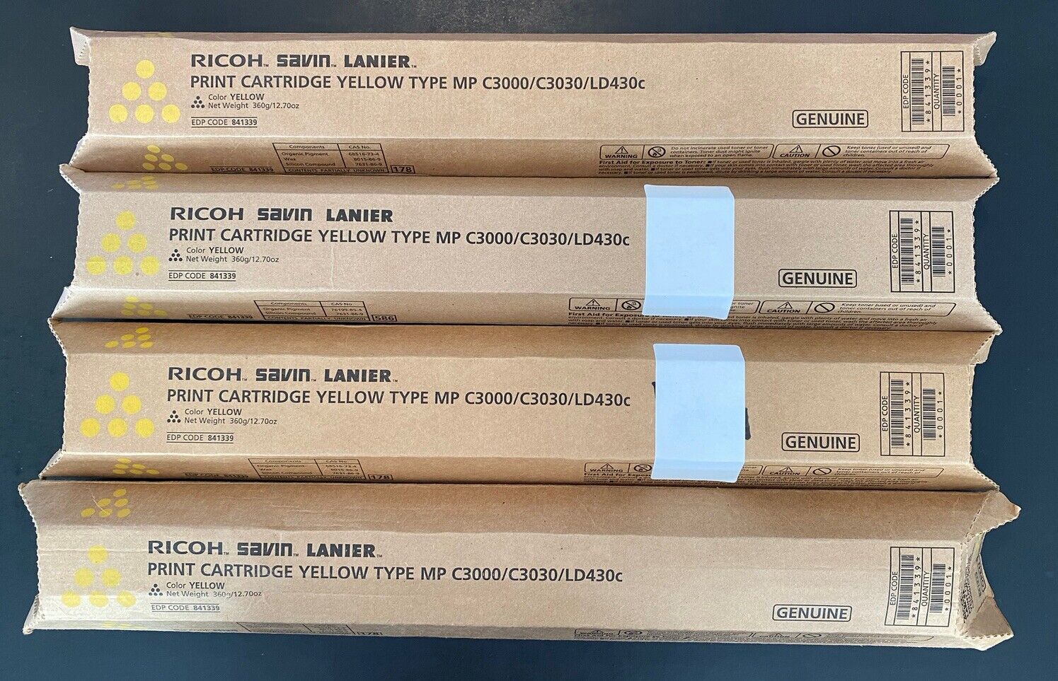 Ricoh Savin Lanier Print Cartridges LOT 4 Yellow, 4 Magenta, 3 Cyan, 1 Black