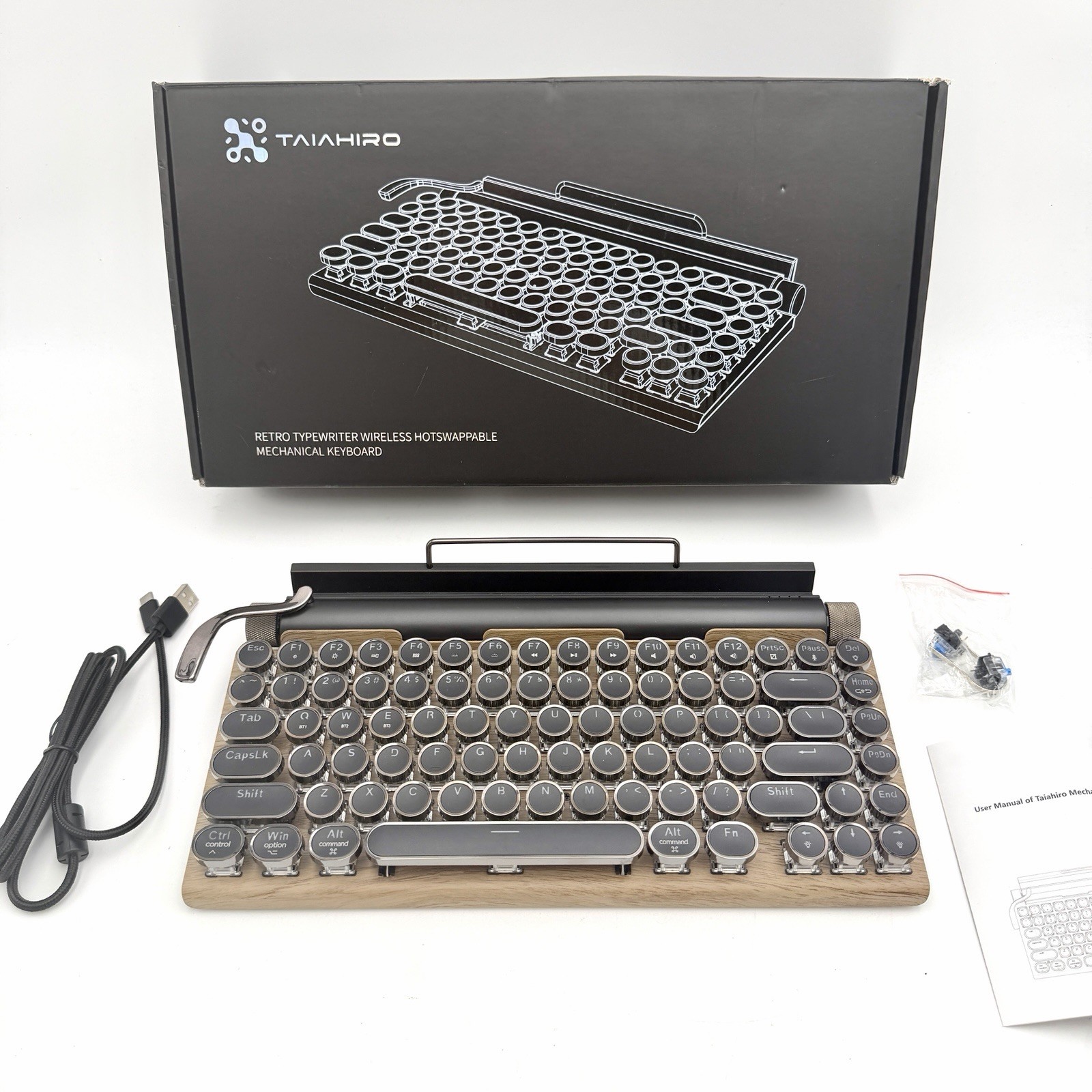Taiahiro ML-981 Retro Typewriter Wireless Mechanical Keyboard Blue Switch