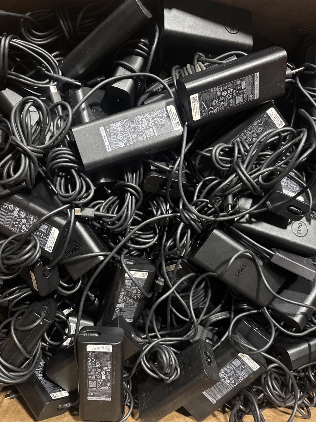 Lot of 10 Genuine Dell 65W Watt USB-C Type C Laptop Charger AC Power Adapter