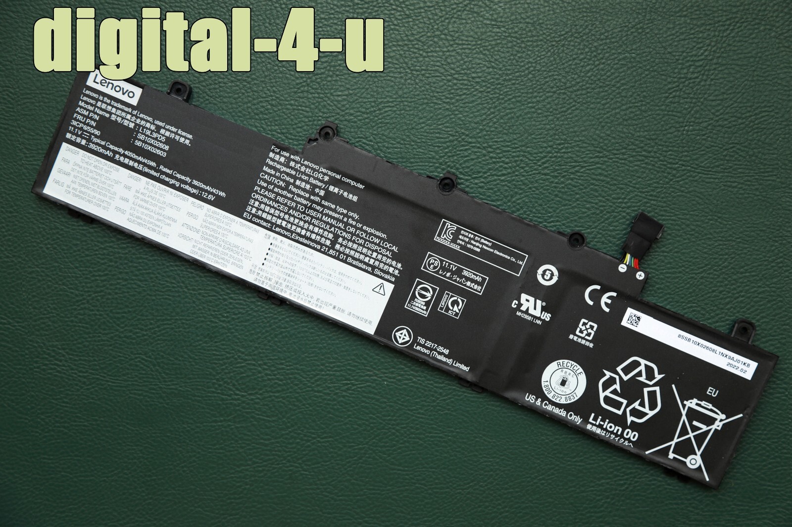 New Genuine L19C3PD5 L19L3PD5 L19M3PD5 Battery for Lenovo ThinkPad E14 E15 Gen 2