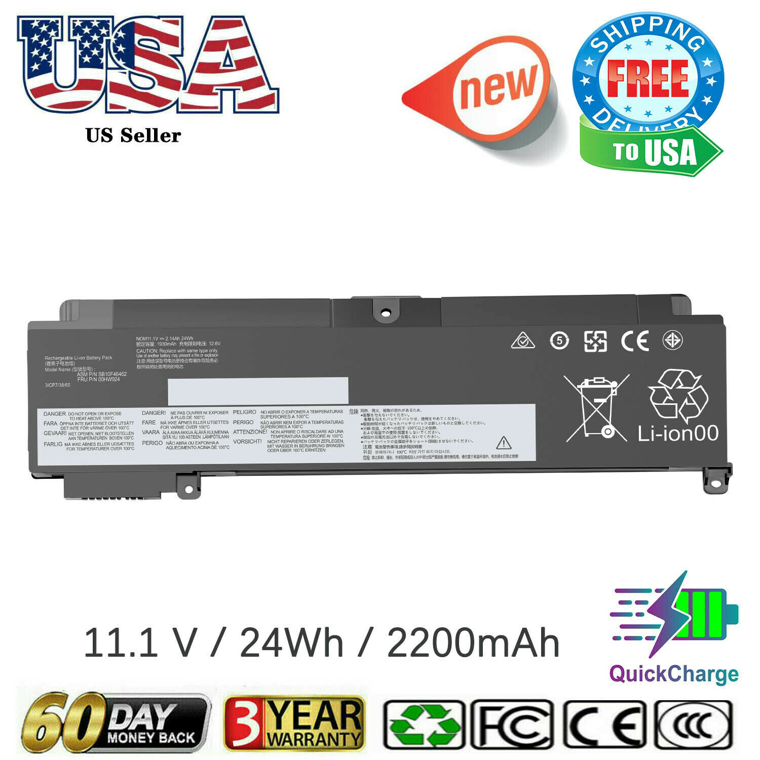 Genuine BND Battery for Lenovo ThinkPad T460s T470s 01AV406 01AV407 00HW024