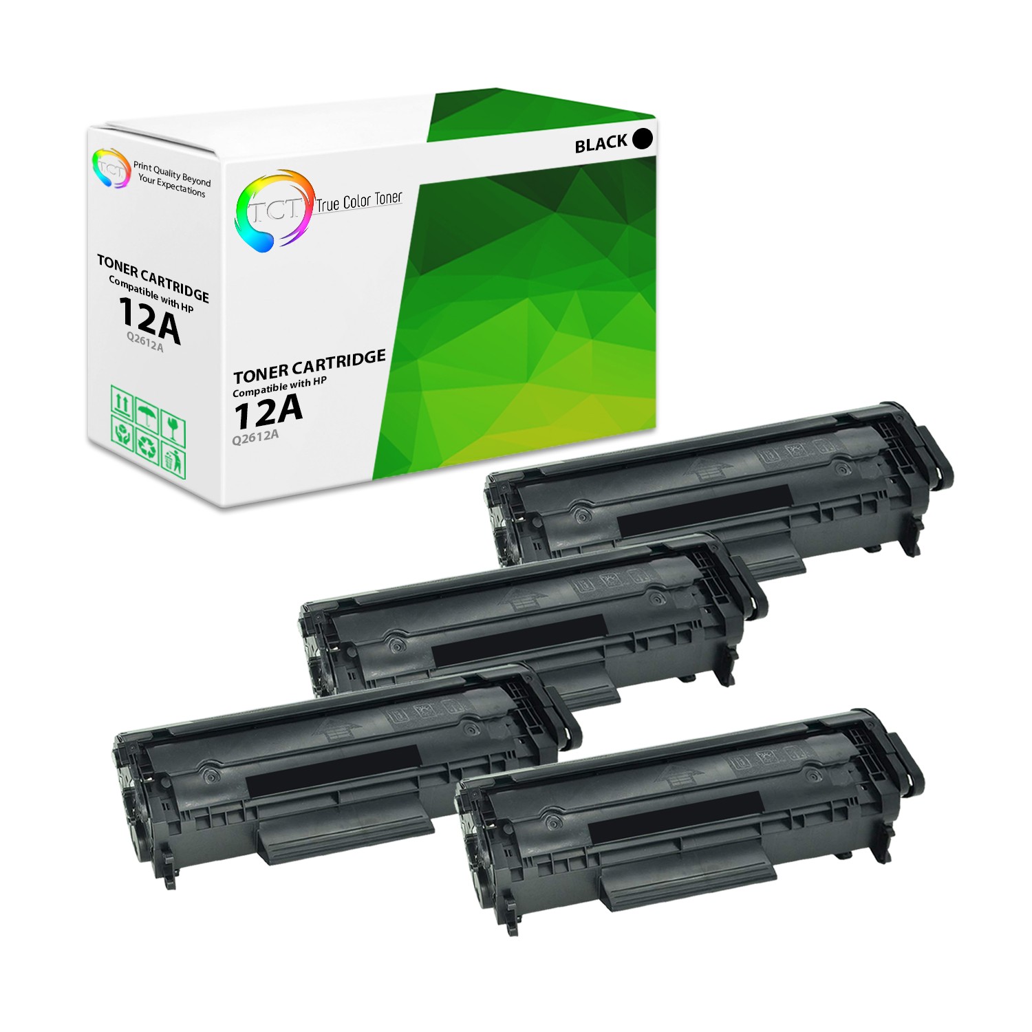 TCT 4 Black Q2612A 12A Toner Cartridge For HP LaserJet 1010 1012 1018 1020 3050
