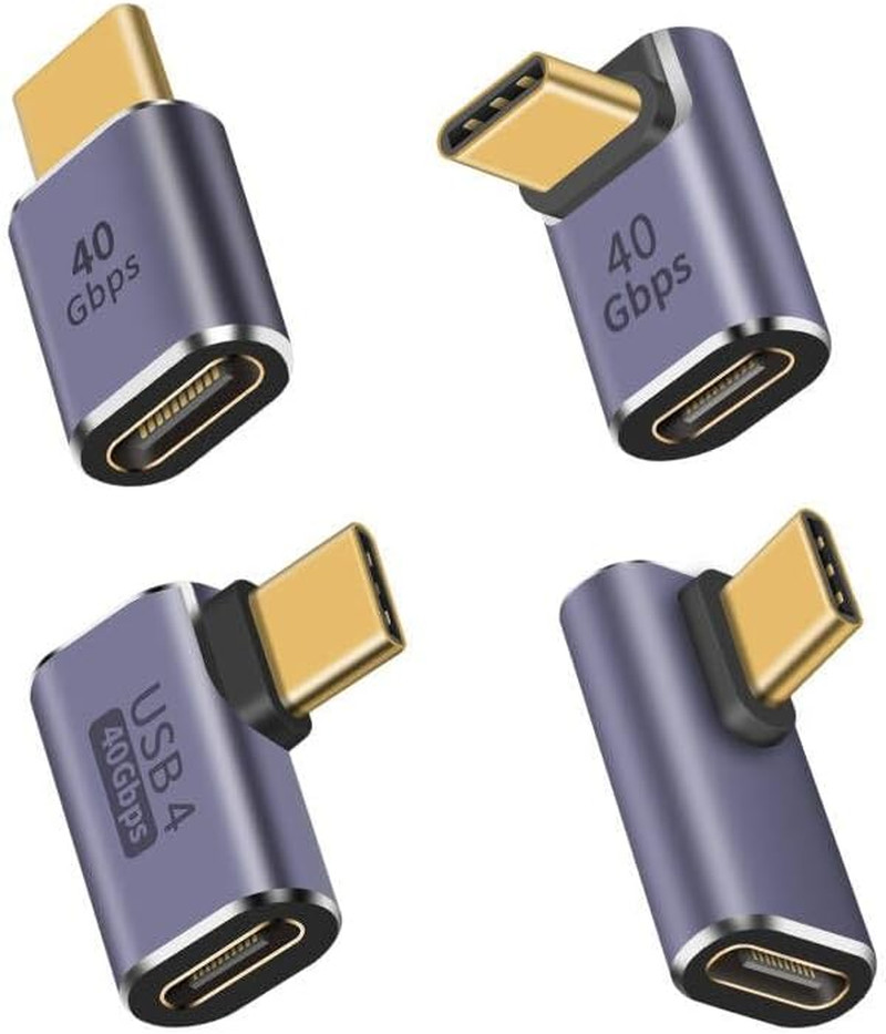 USB C Right Angle Adapter 4 Style, 90 Degree USB C Angle Adapter [