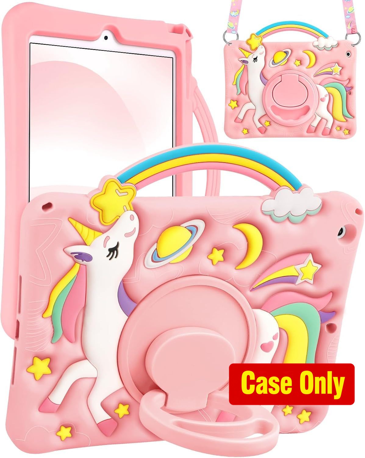 Cute Cartoon Unicorn Case with Rotating Stand for iPad 10.2 Inch 7th/8th/9th Gen