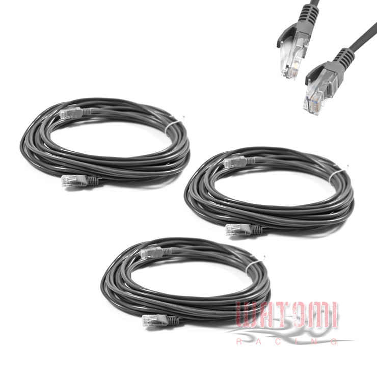 3X 50FT CAT5 CAT5E RJ-45 ETHERNET LAN NETWORK PATCH CABLE GREY MALE CONNECTOR