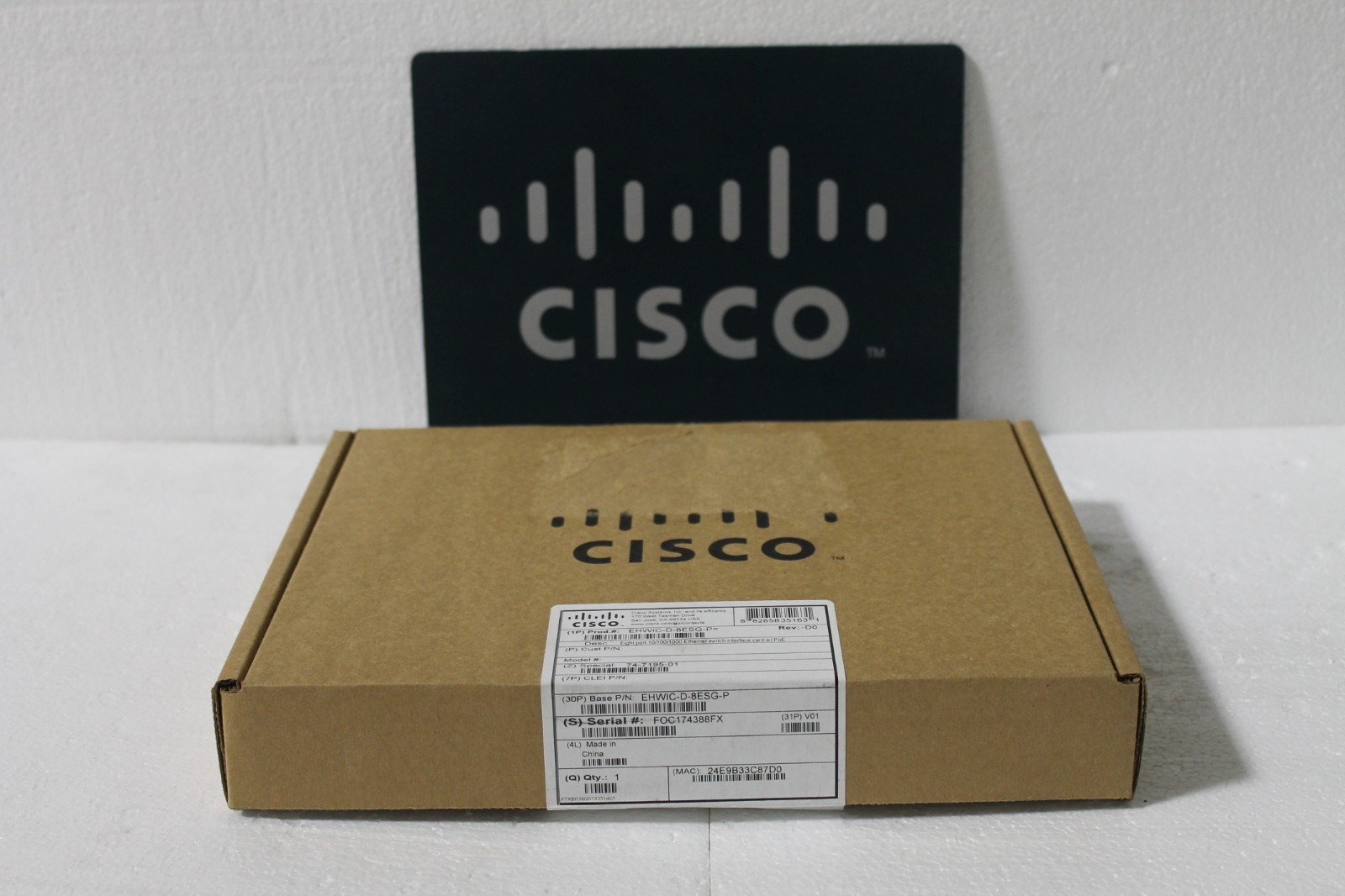 SEALED Cisco EHWIC-D-8ESG-P 8-port Gigabit EtherSwitch EHWIC with POE