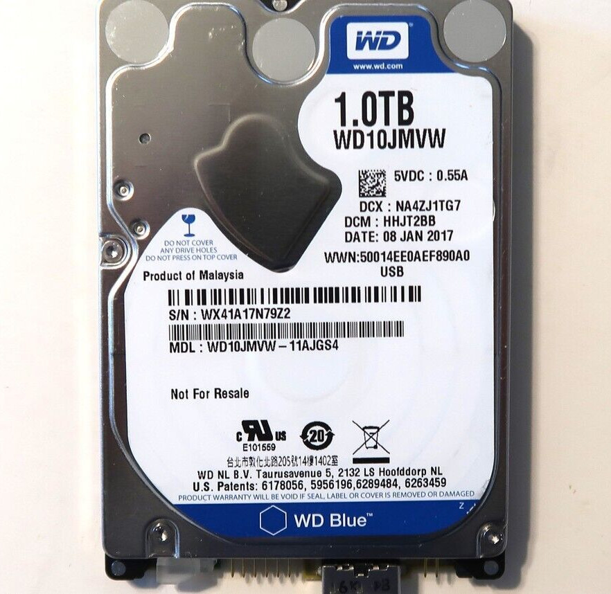 Western Digital WD10JMVW-11AJGS4 DCM:HHJT2BB Malaysia (WX41) 1.0TB USB 08JAN2017