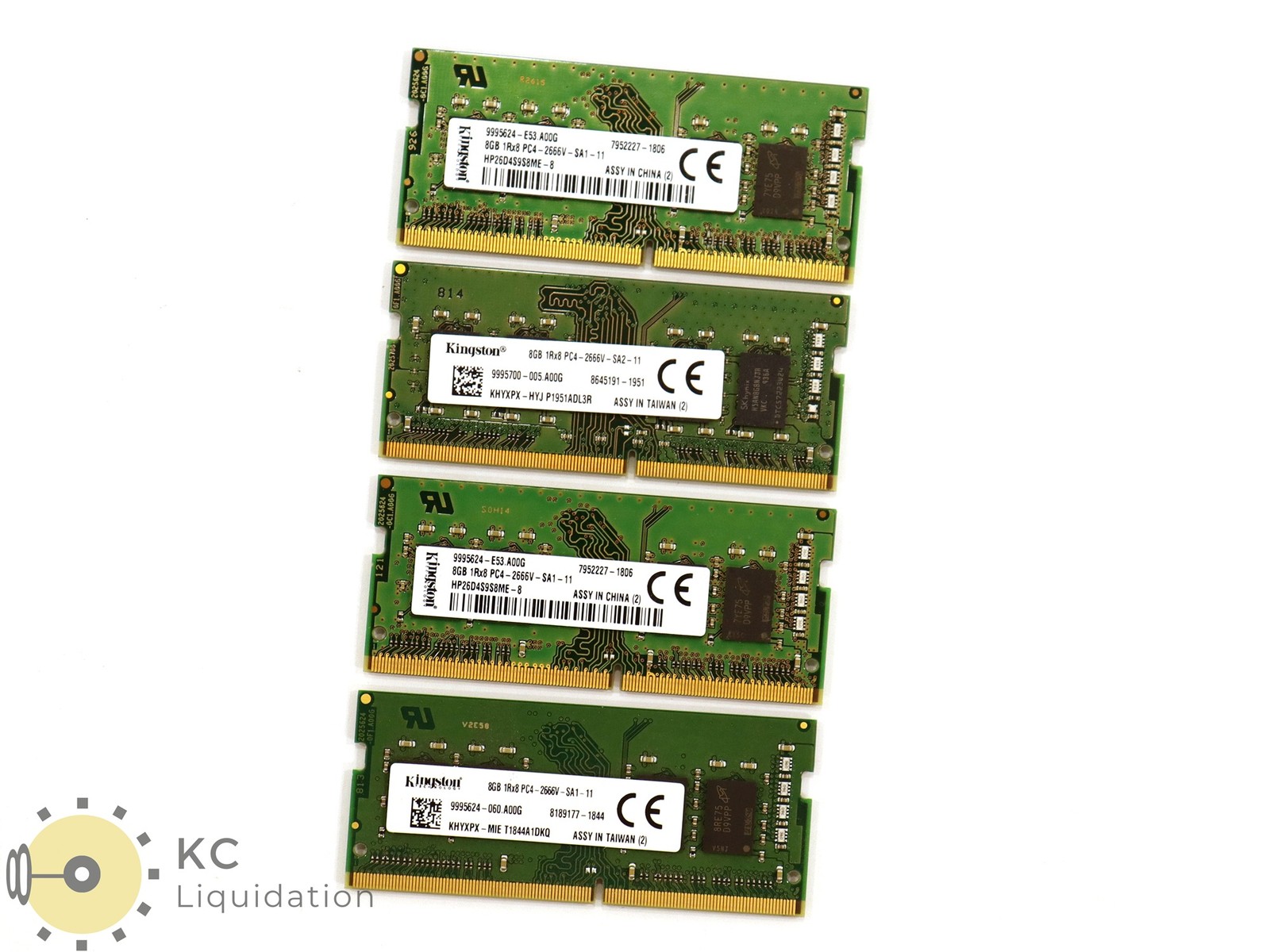 Kingston Lot (4x8GB) DDR4 PC4-2666V 1Rx8 Laptop SODIMM Memory RAM