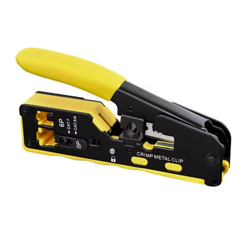 RJ45/RJ12/RJ11 Pass Through Crimp Tool Cat7/6/5e