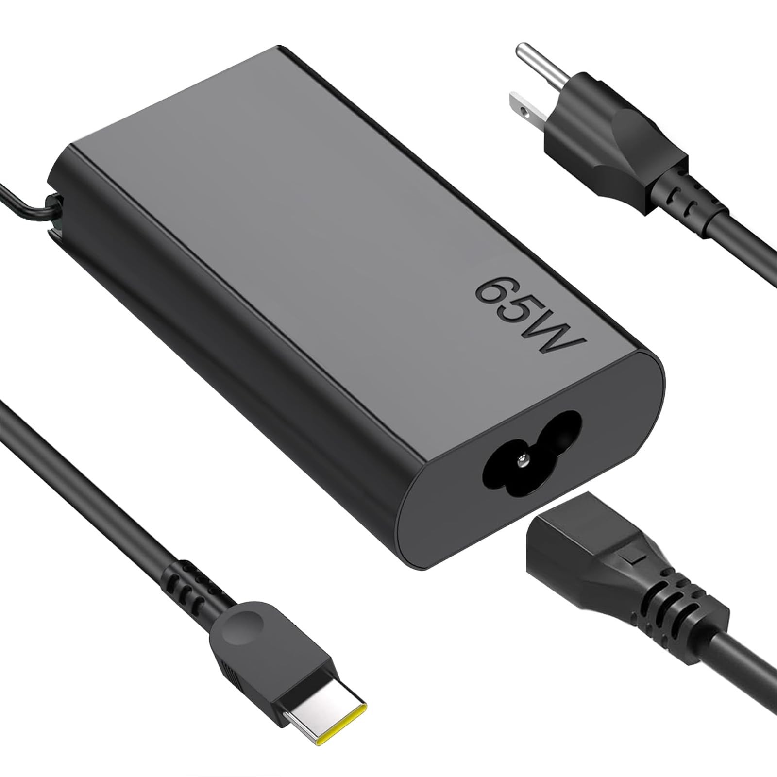 2026 New Slim 65W USB C Laptop Charger Replacement for Lenovo Black 