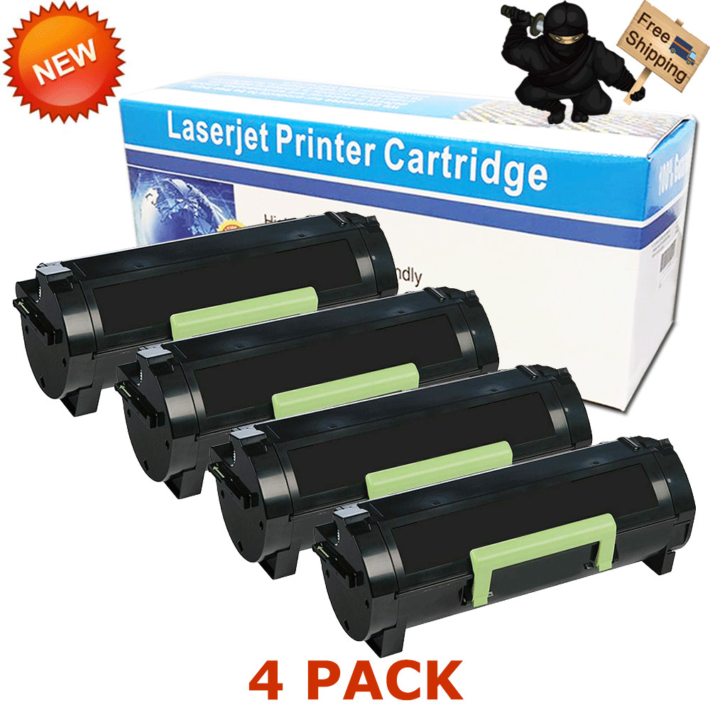 4x 60F1H00 601H Toner For Lexmark MX310dn MX410de MX510de MX511de MX610de MX611d