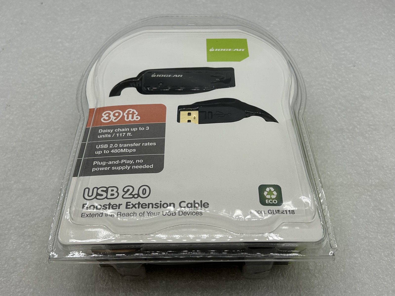 IOGEAR GUE2118 39ft. USB 2 Booster Extension Daisy Chain Plug And Play FREE S/H