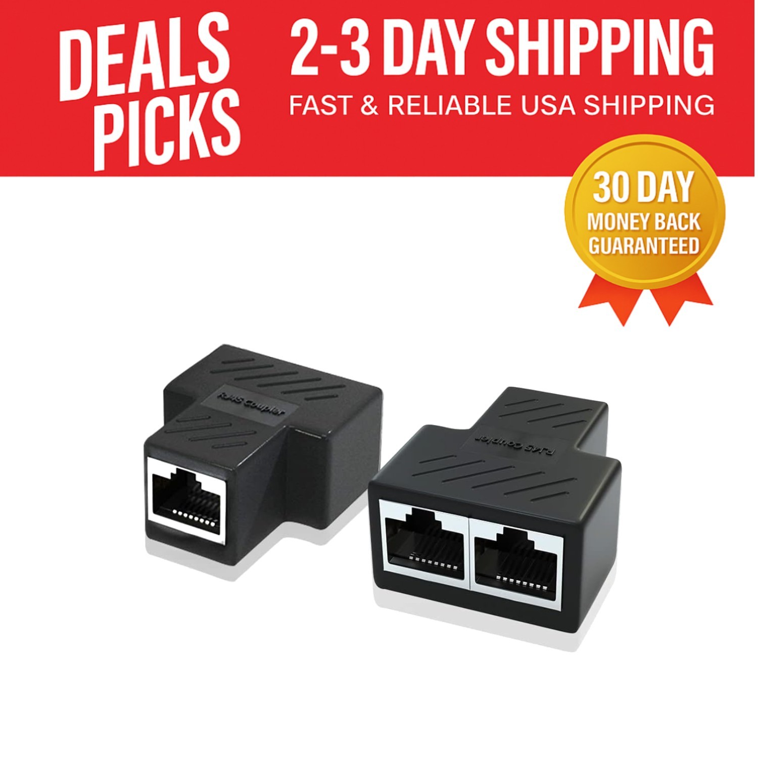 Robust Ethernet Splitter 1 to 2 Port - 2 Pack for Safe, Efficient Networking