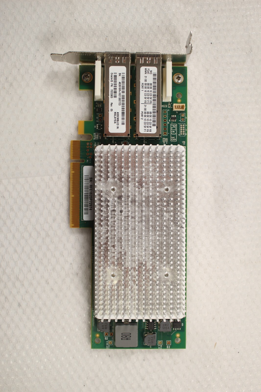 Sun Oracle QLE8362-ORL 16GB FC/10Gbps FCoE SFP+ PCIe x8 HBA SFF P/N: 7023303