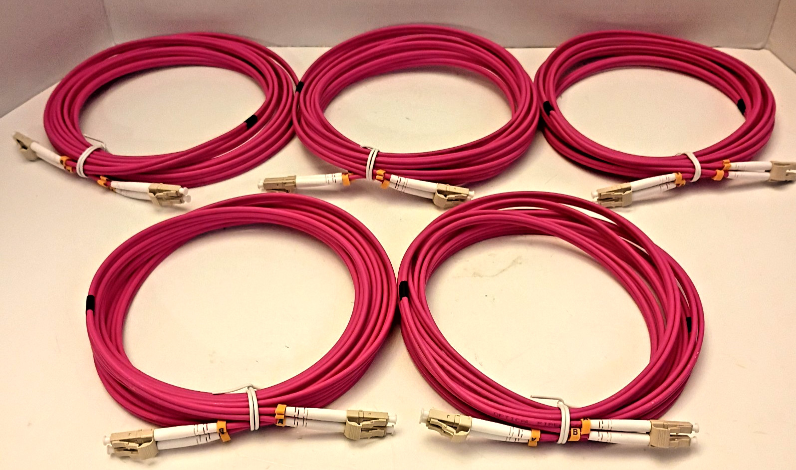 5 Pack LC to LC 0M4 Fiber Patch Cable, 1/10/40/100Gbs Multi Mode Fiber Optic ...
