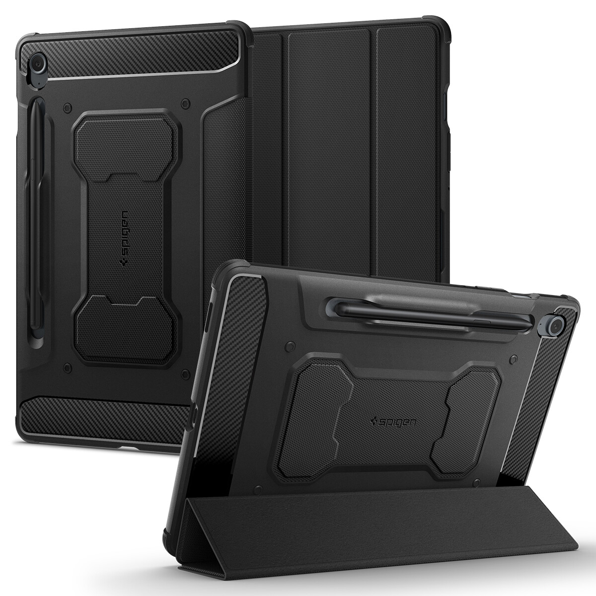 Galaxy Tab S9 FE Case | Spigen [Rugged Armor Pro] Shockproof Slim Cover