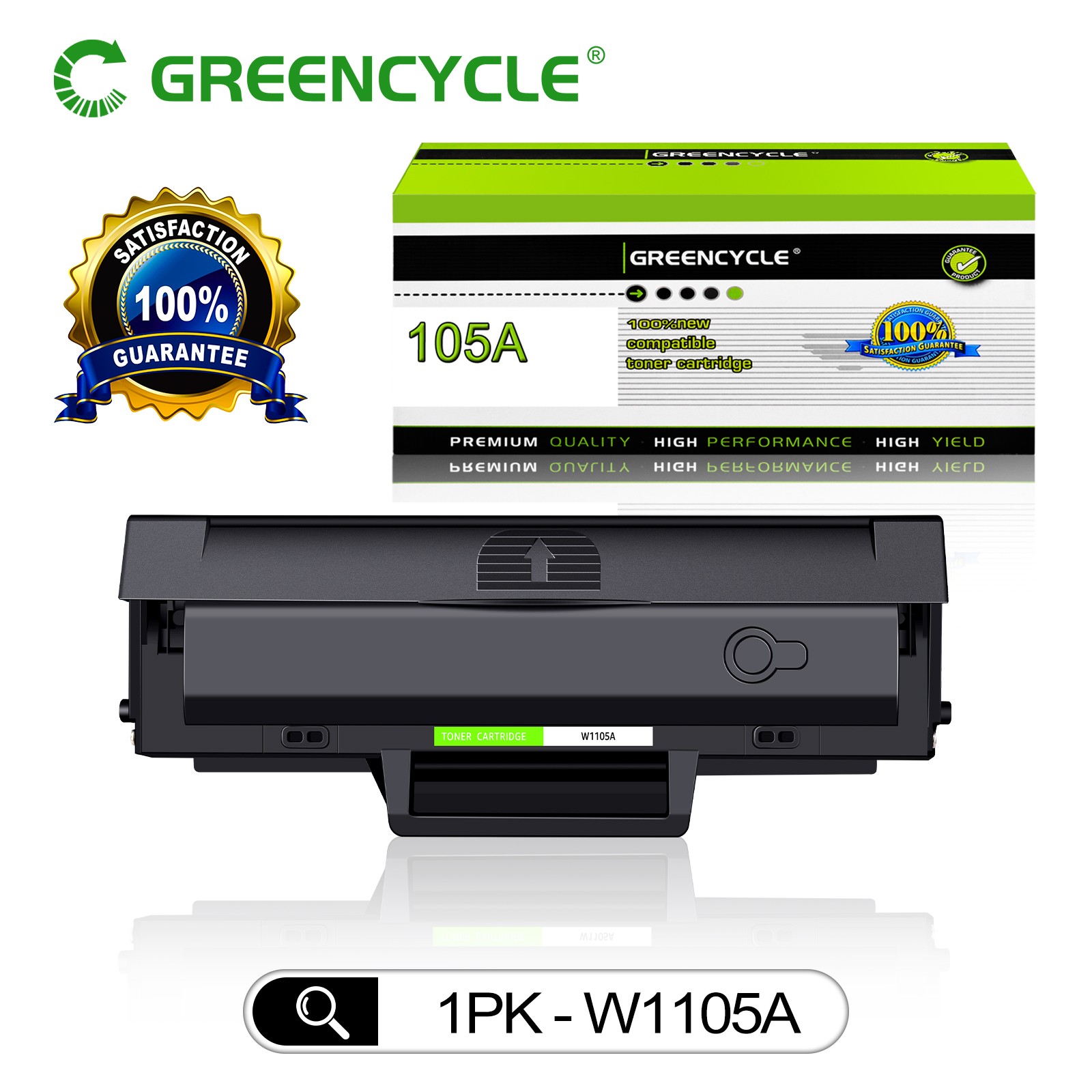 Greencycle W1105A 105A Toner Cartridge for HP LaserJet MFP 135a 135w 137fnw 107w