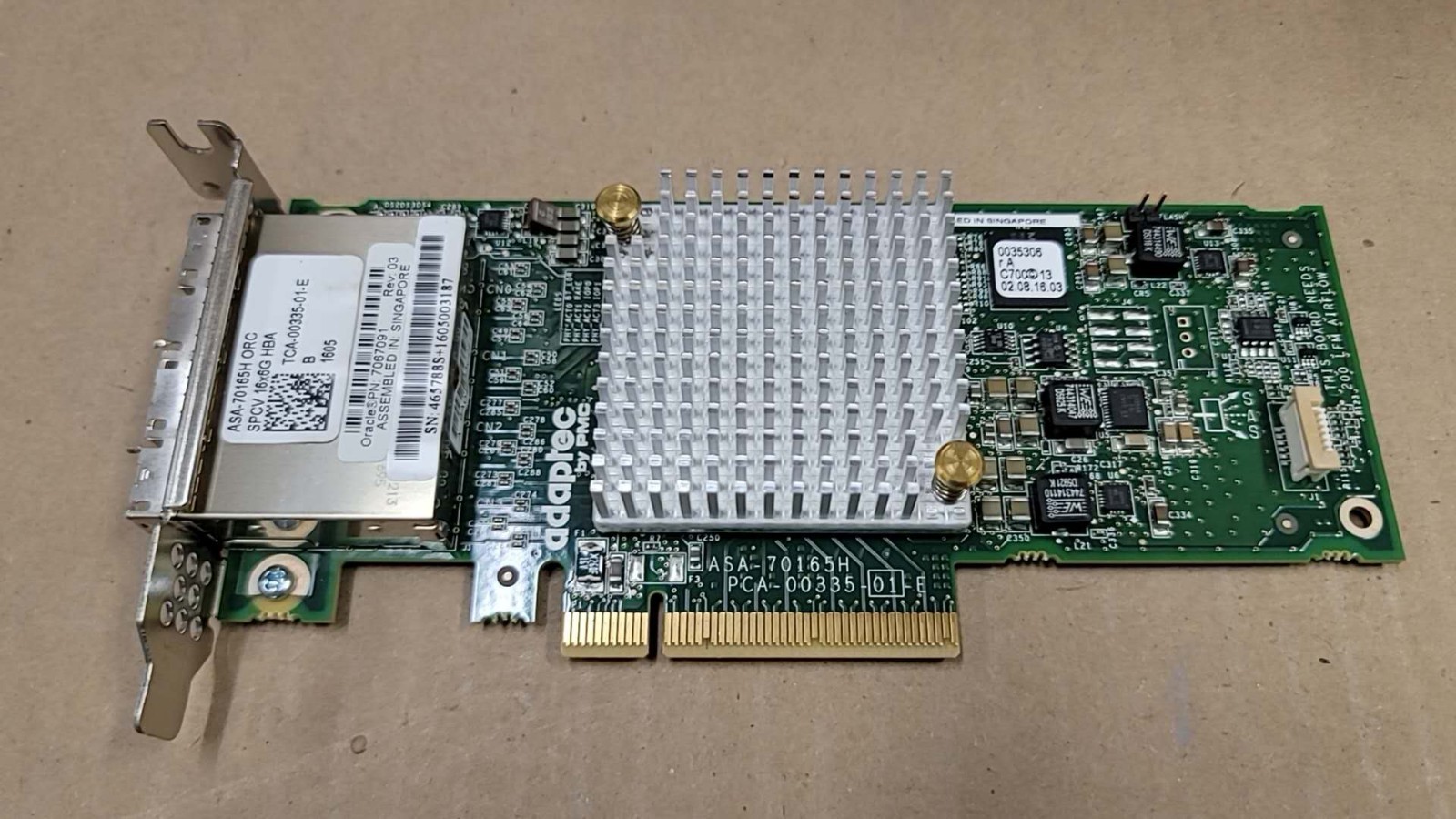 SUN 7067091 Adaptec ASA-70165H 4-Port External Mini-SAS HD PCIe x8 6Gb/s HBA SFF