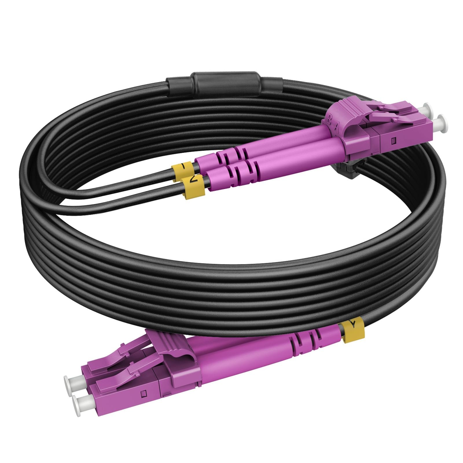 RamboCables-OM4 LC to LC Fiber Patch Cable Armored Multimode, 30ft/10m | Outd...