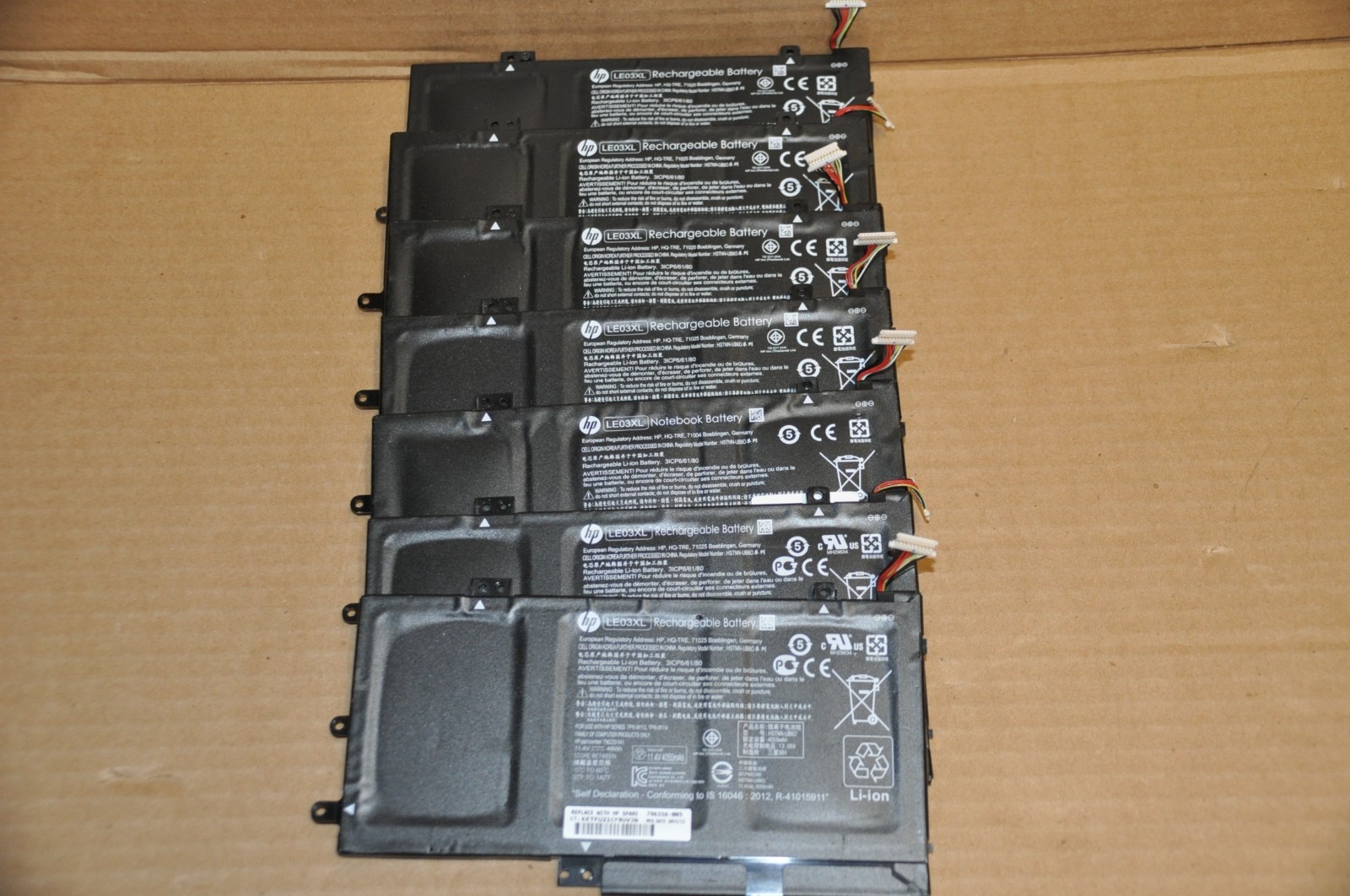 (LOT of 7) HP Laptop Battery LE03XL (DEFECTIVE - For Parts/Repair) 796356-005
