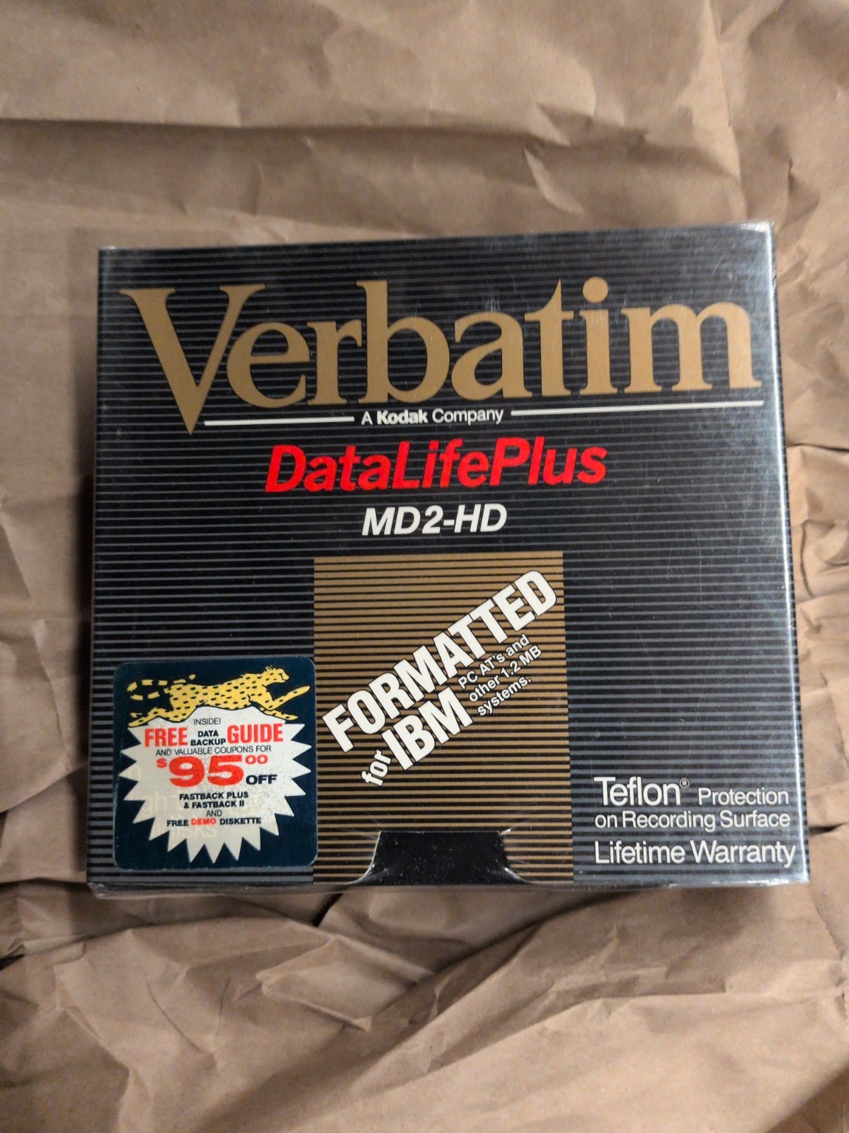 NEW Verbatim Datalife Plus 10 Pack 5.25 2HD Floppy Disks MD2-D IBM Teflon Coated