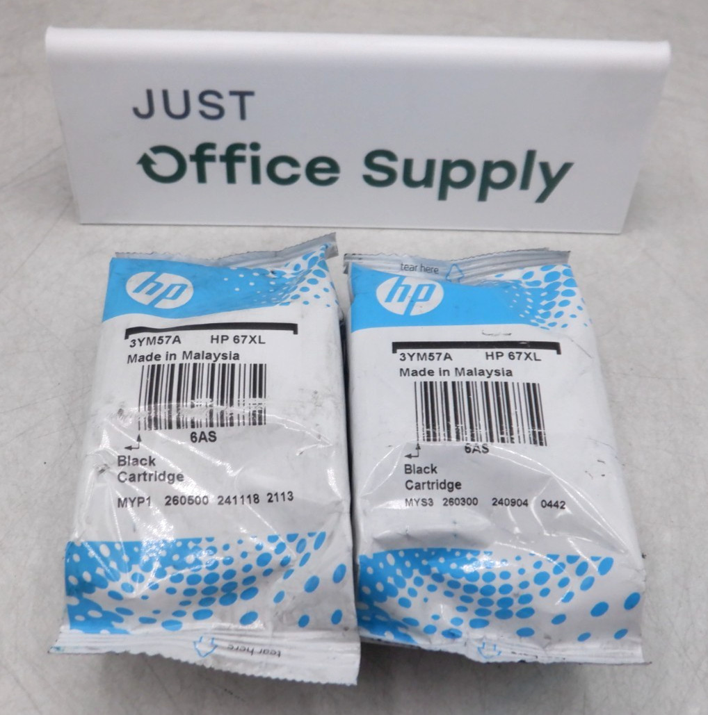 Genuine OEM HP 67XL Black-67XL Black SET (2) Ink Bulk Packaging  