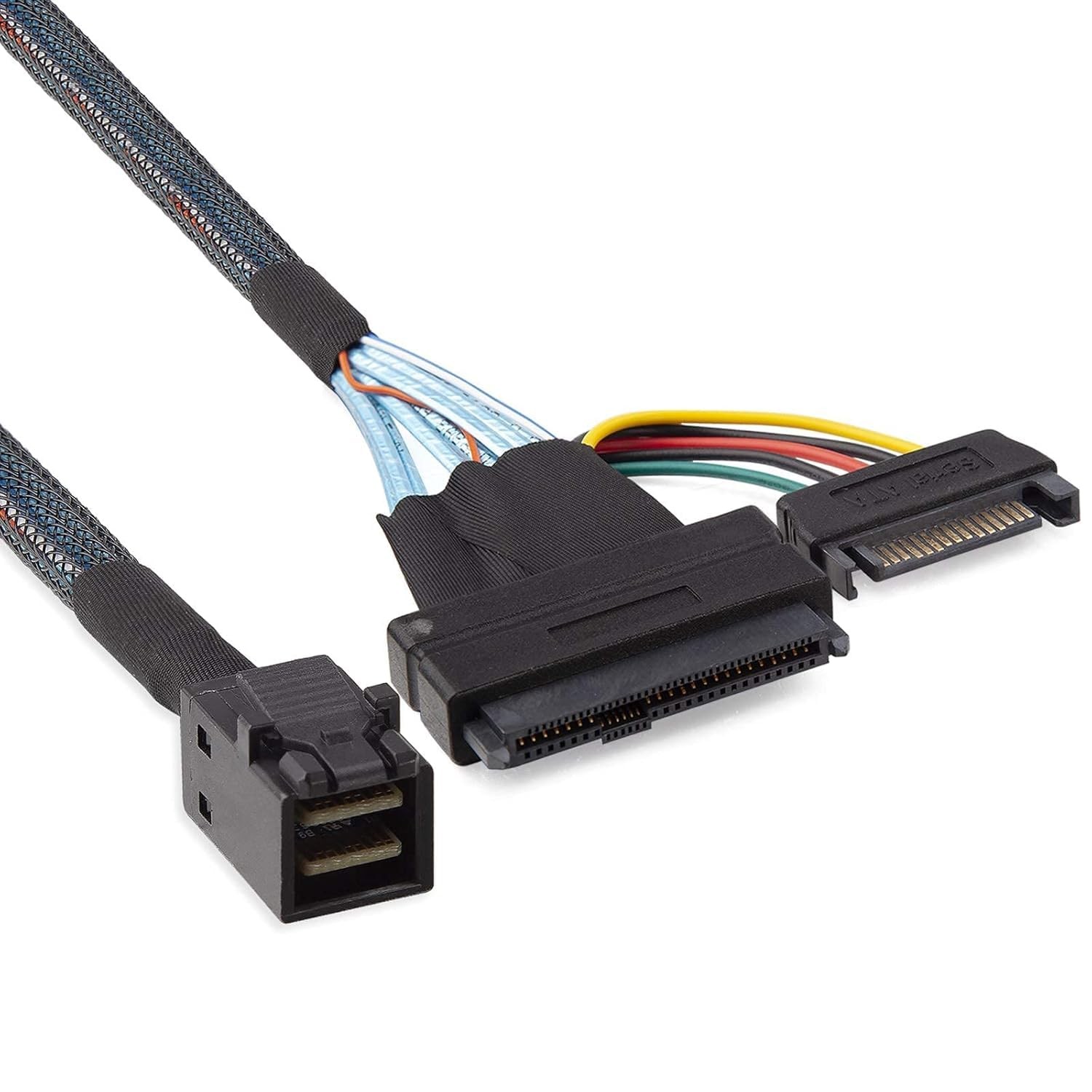 10Gtek Mini SAS SFF-8643 to U.2 SFF-8639 Cable, PCIe 4.0 X4 85 Ohm with 15-Pin S
