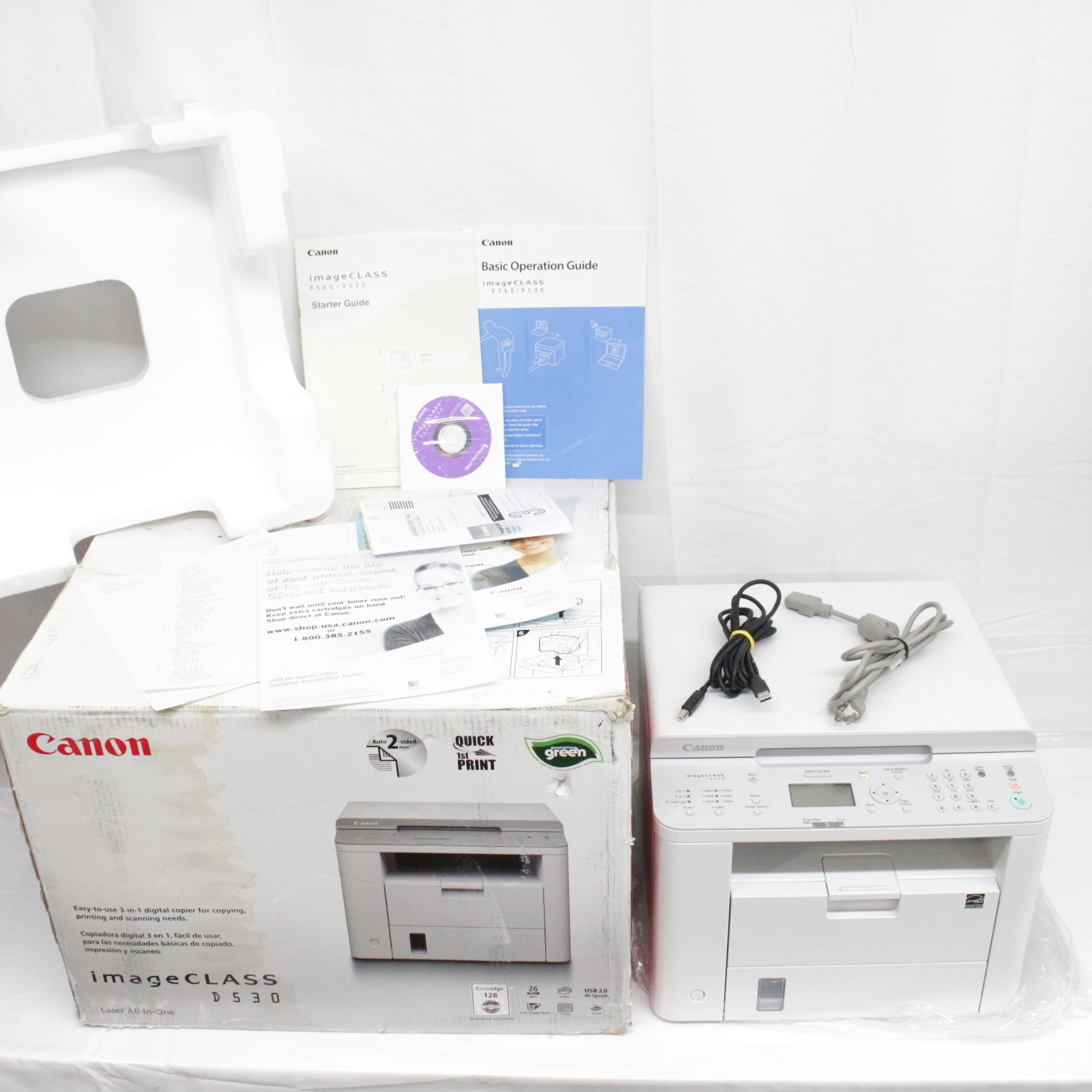 Canon imageCLASS D530 Multifunction Laser Printer Low Usage ONLY 369 Pages