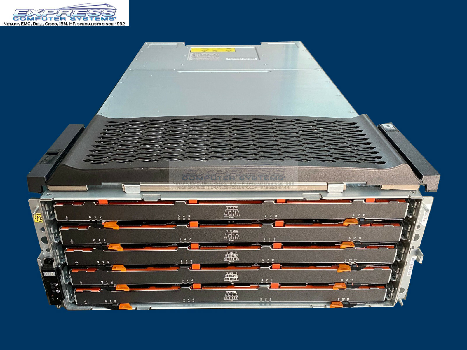 Netapp DS460C w/60x 8TB NL SAS 12G X376A DS460C-07-8.0-60B-QS 480TB IOM12