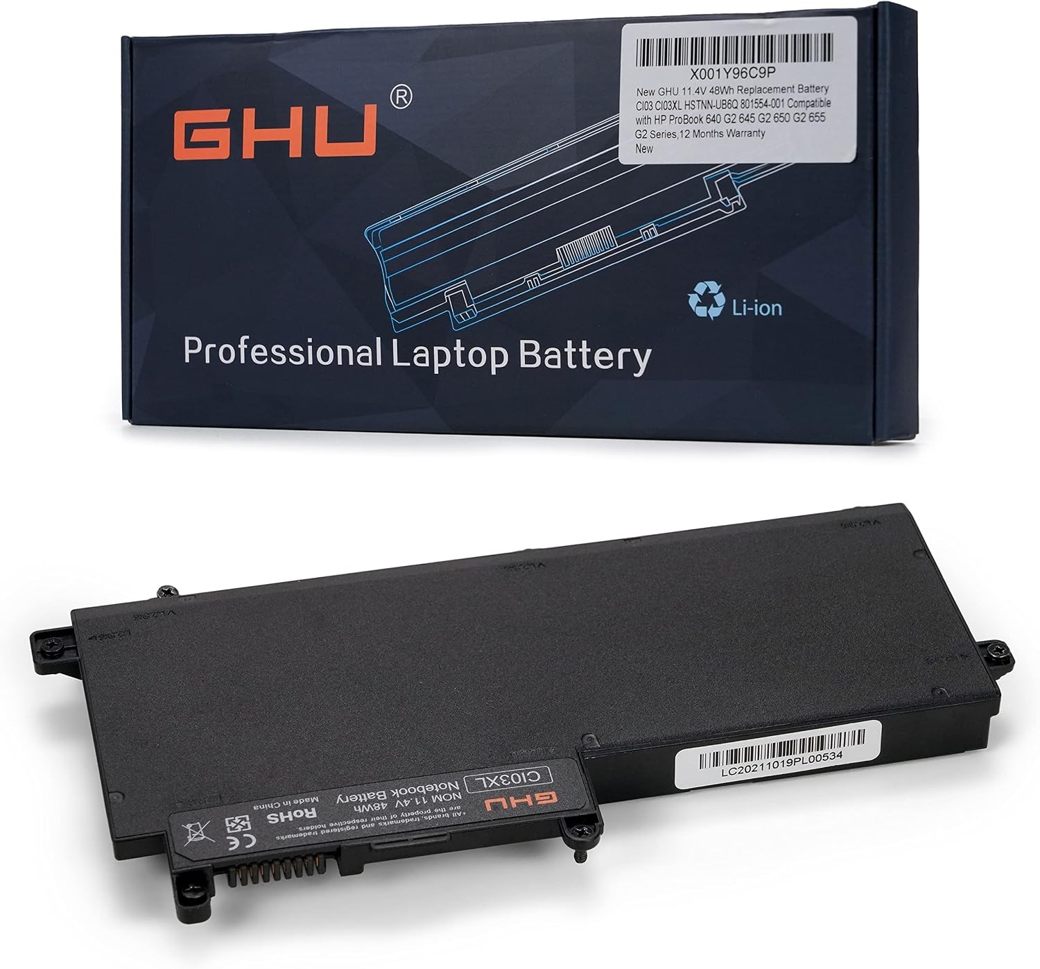 New 11.4V 48Wh Replacement Battery CI03 CI03XL HSTNN UB6Q 801554 001 Compatible