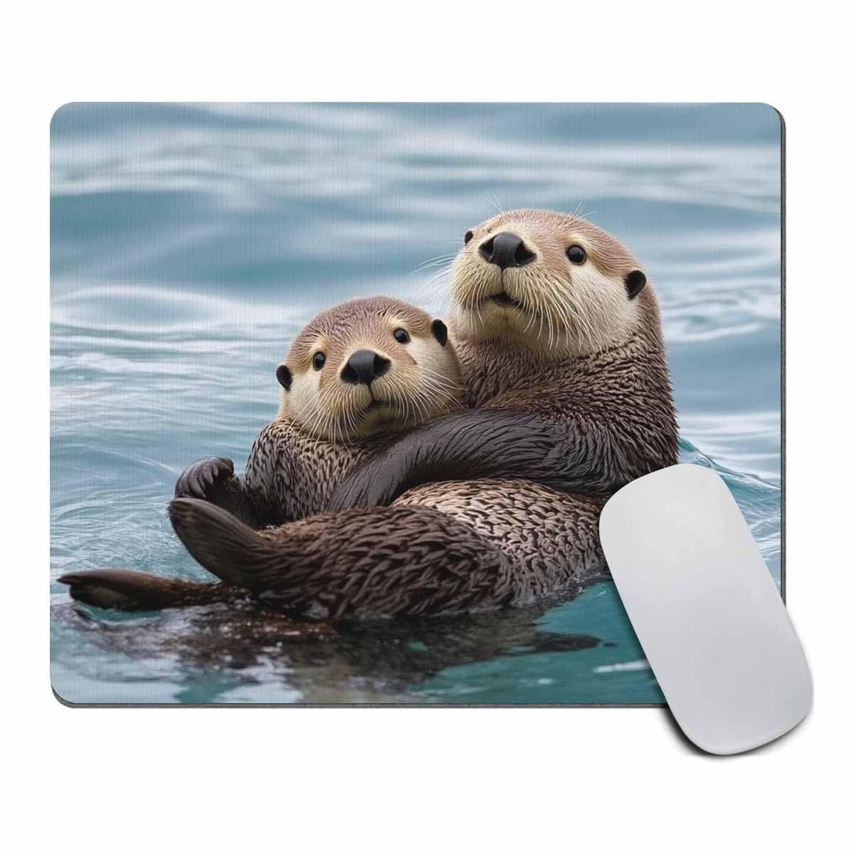 Amcove Cute Animal Sea Otters Mousepad, Customized 9.5*7.9 Inch, Am19