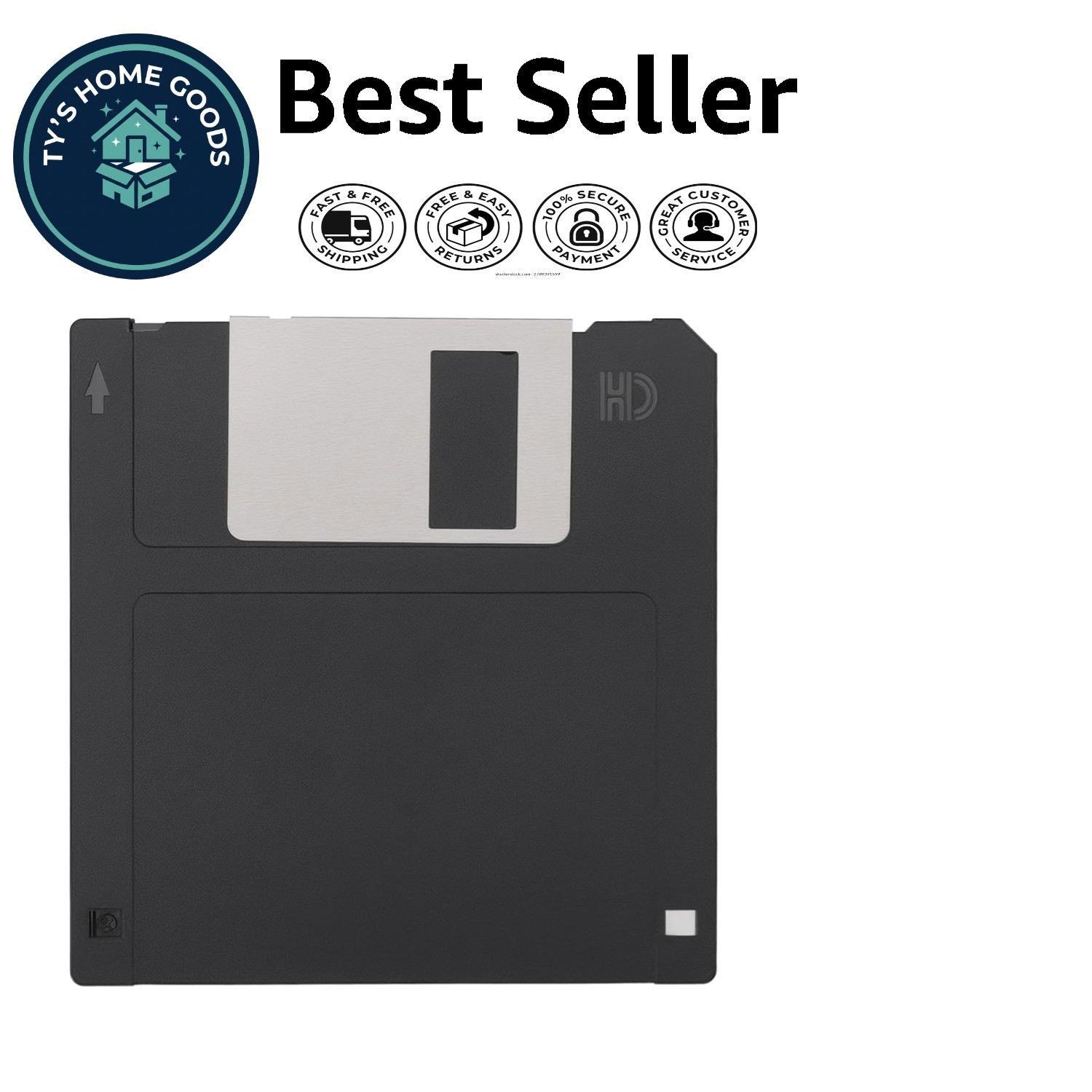 Effortless 3.5-Inch Floppy Disk Cleaner, Non-Abrasive & Reusable - Black