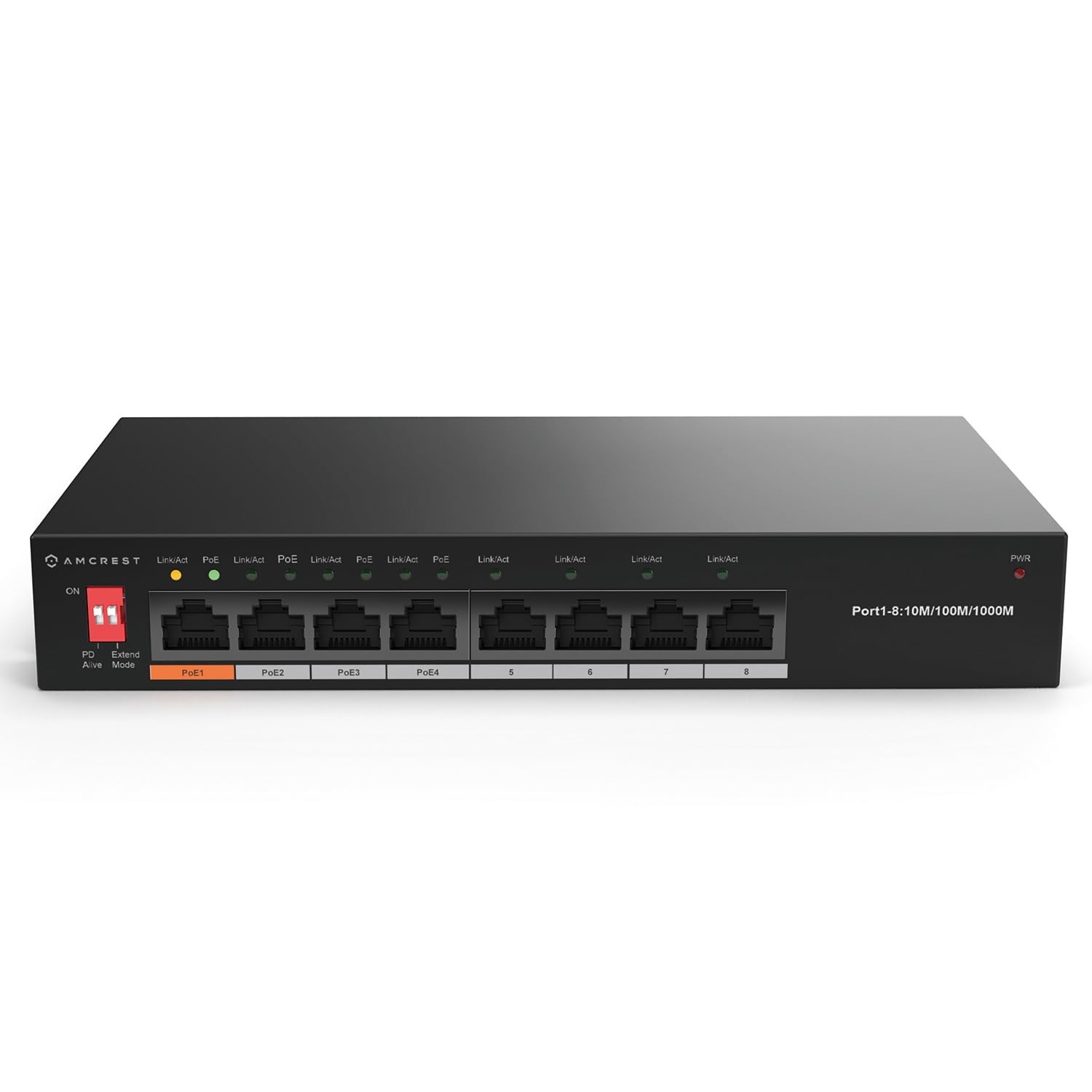 8-Port Switch with 4-Ports POE+ 802.3af/at 60W, Metal Housing, (AGPS8E4P-AT-6...