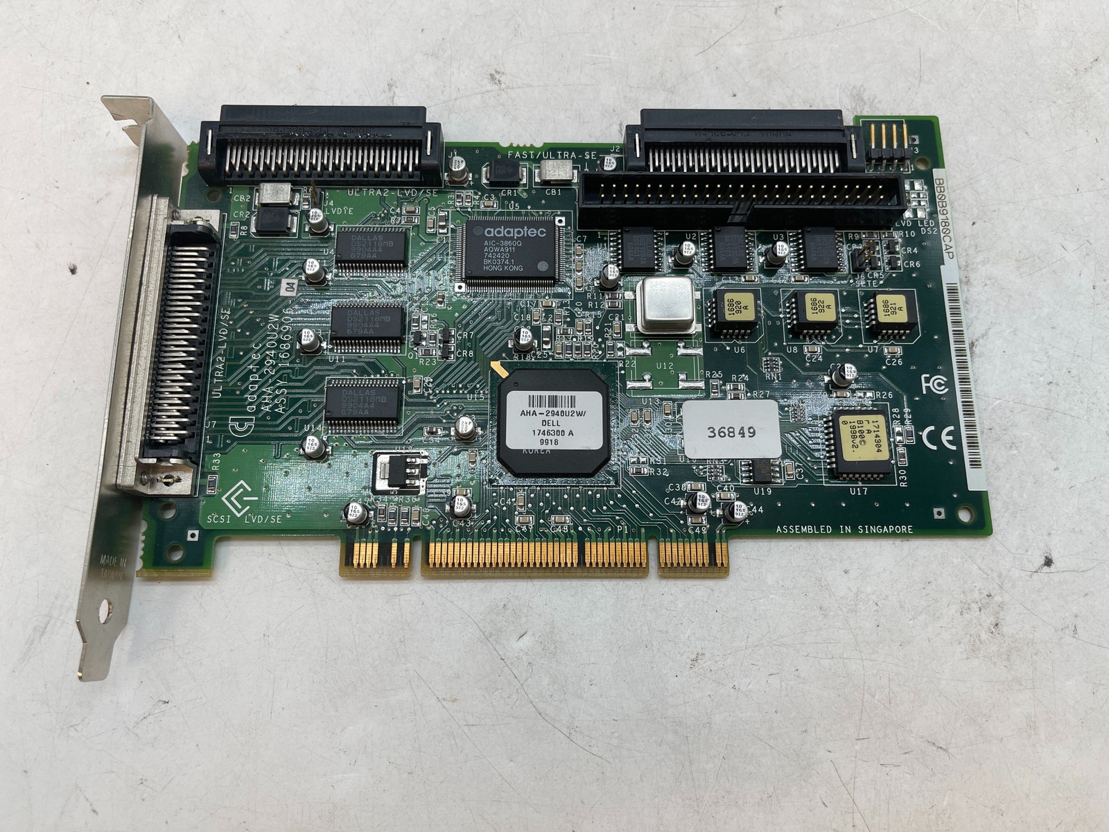Adaptec AHA-2940U2W PCI Ultra2 LVD/SE SCSI Host Adapter Dell 00036849 - Free S/H